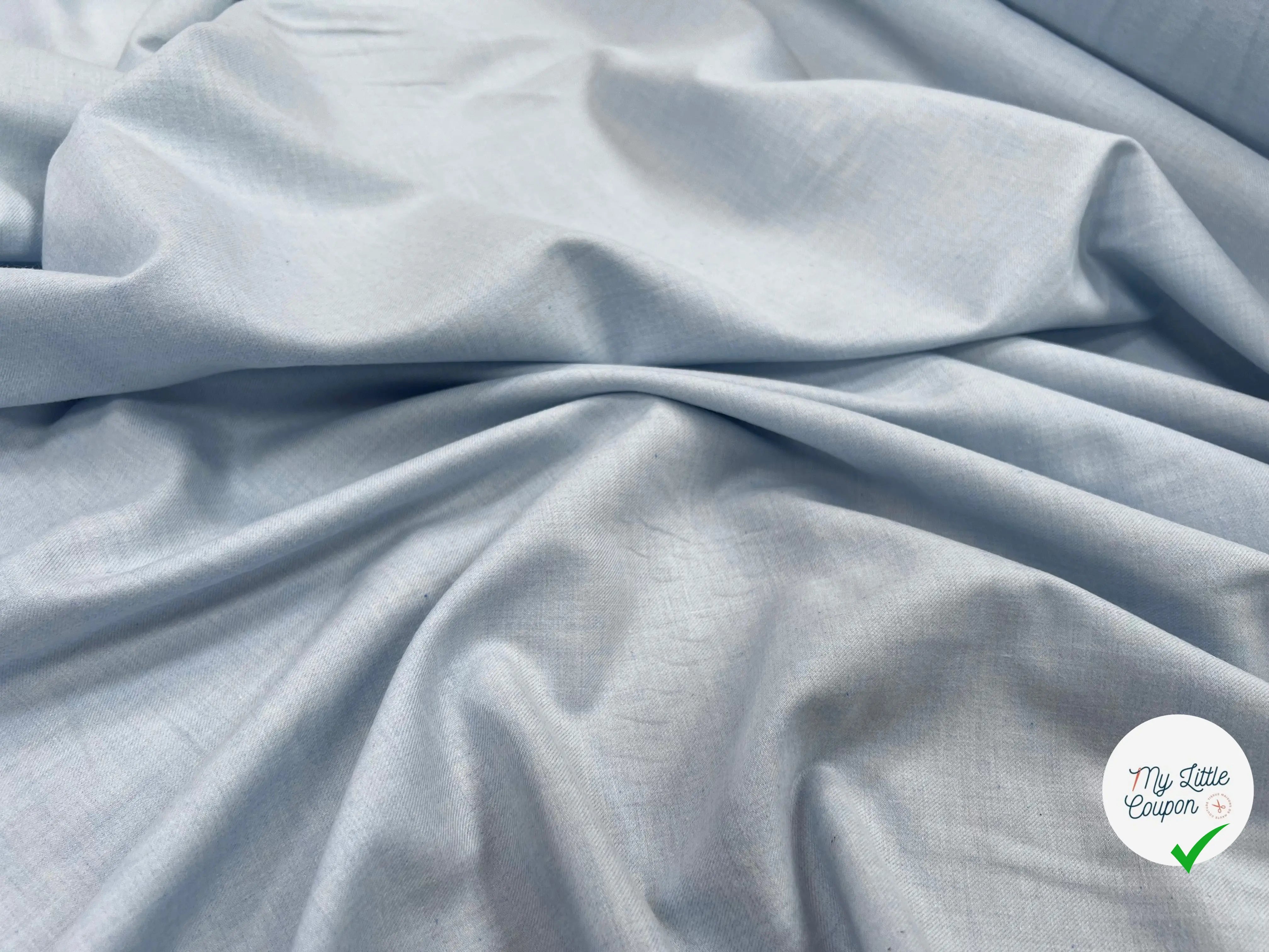 FLANELLE DE COTON DOUCE BLEU CLAIR - My Little Coupon