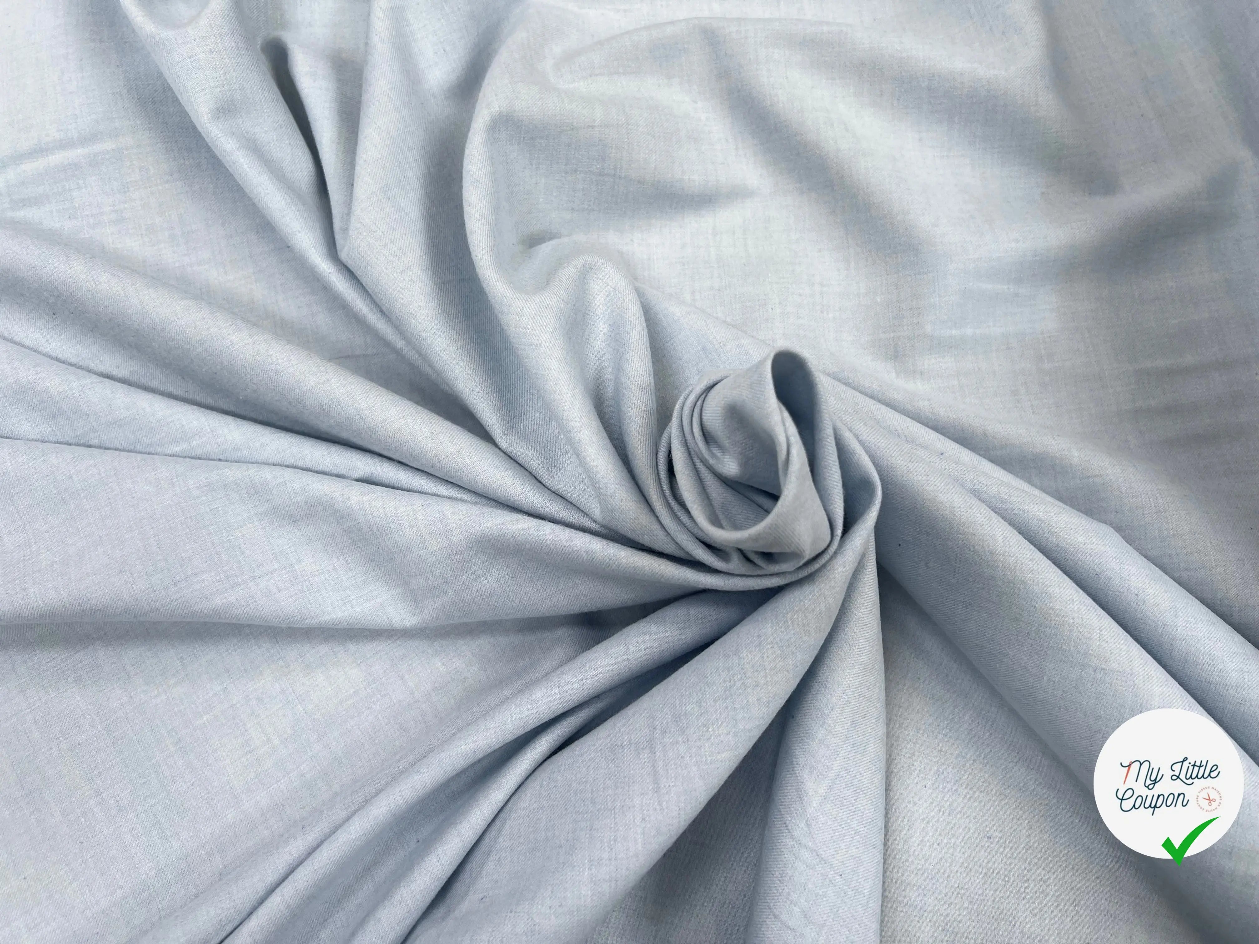 FLANELLE DE COTON DOUCE BLEU CLAIR - My Little Coupon