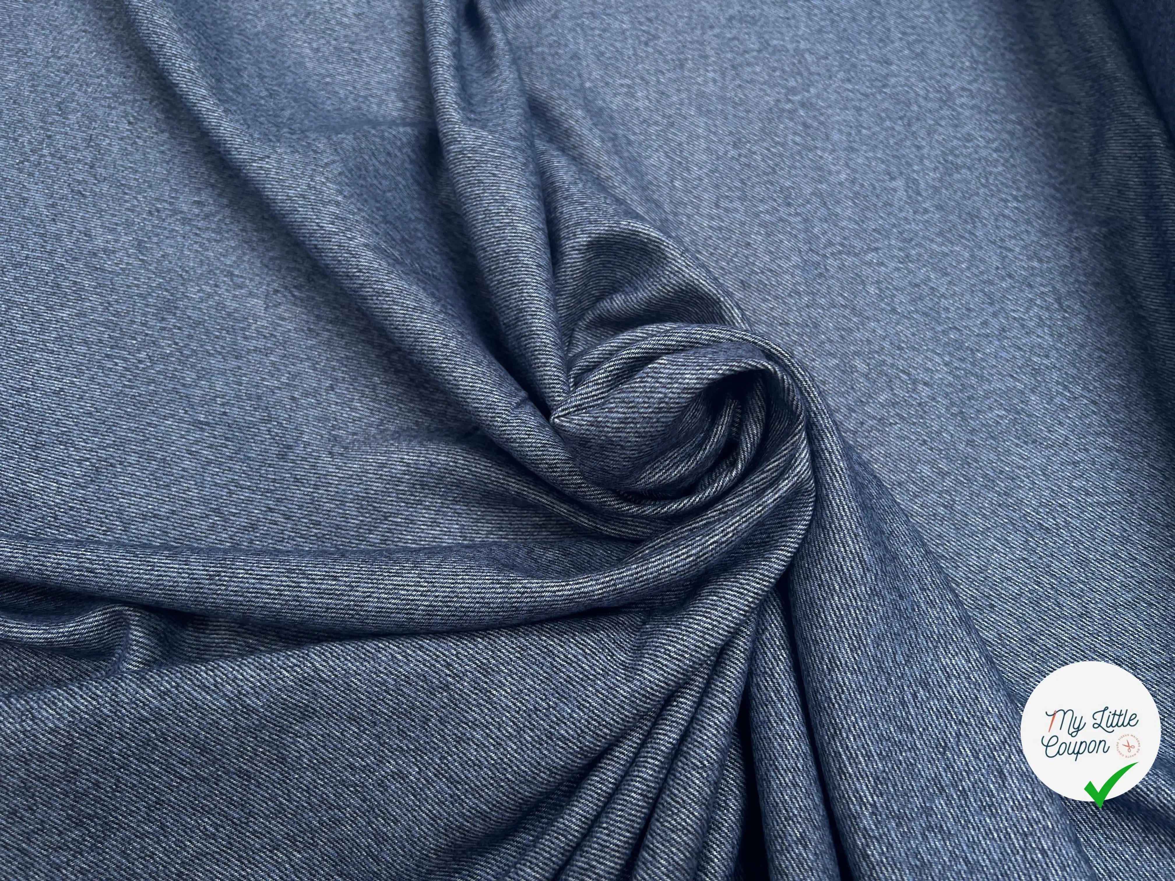 FLANELLE DE COTON SERGEE EFFET JEAN DOUCE - My Little Coupon