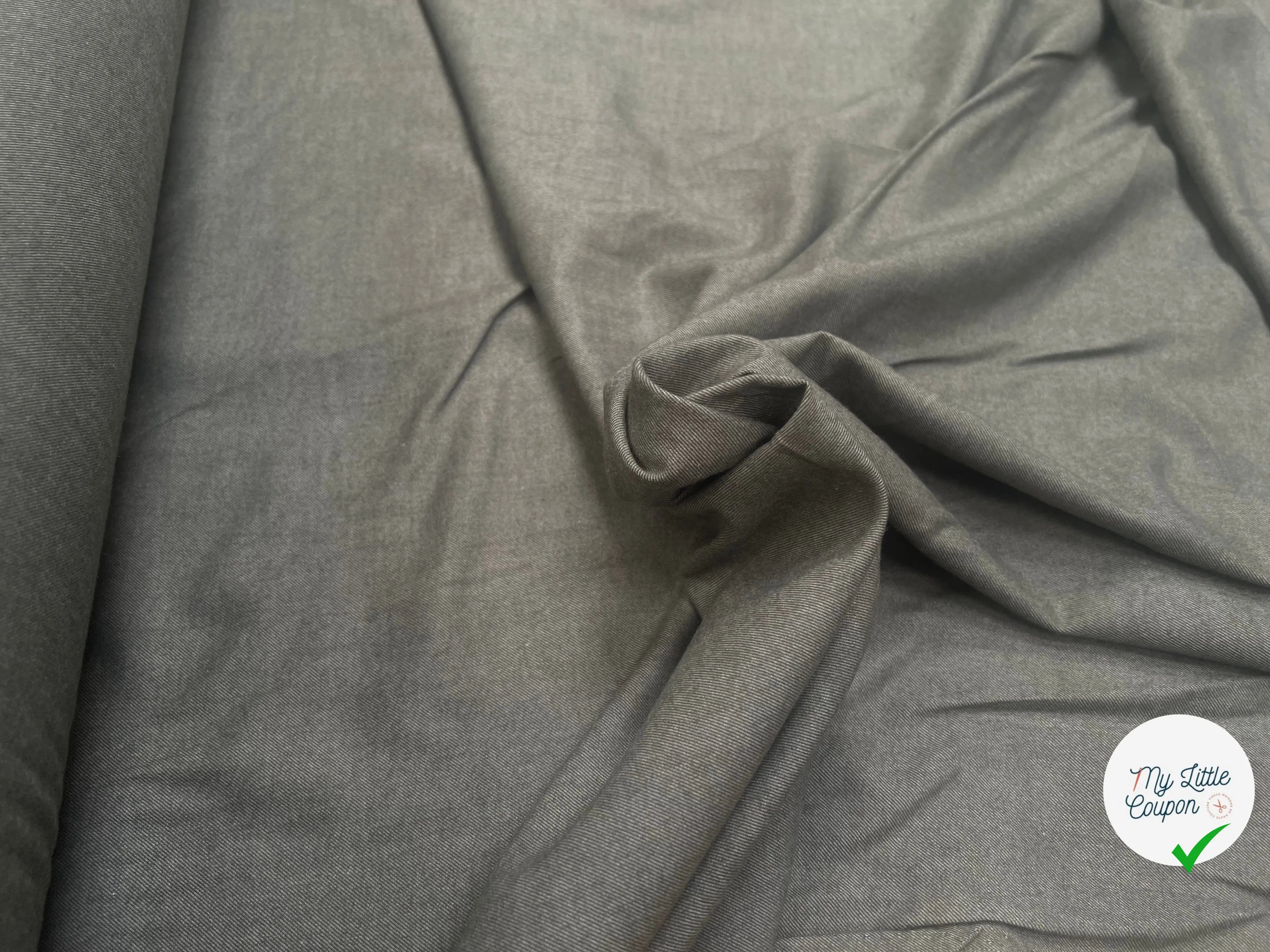 FLANELLE DE COTON SERGEE VERT TILLEUL DOUCE - My Little Coupon