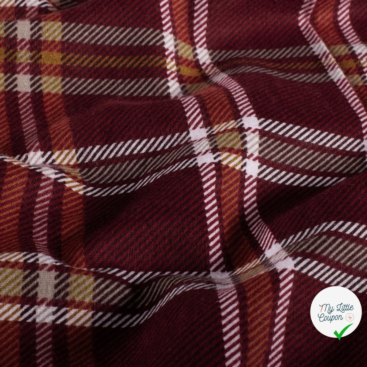 FLANELLE DE COTON TARTAN ROUGE - My Little Coupon
