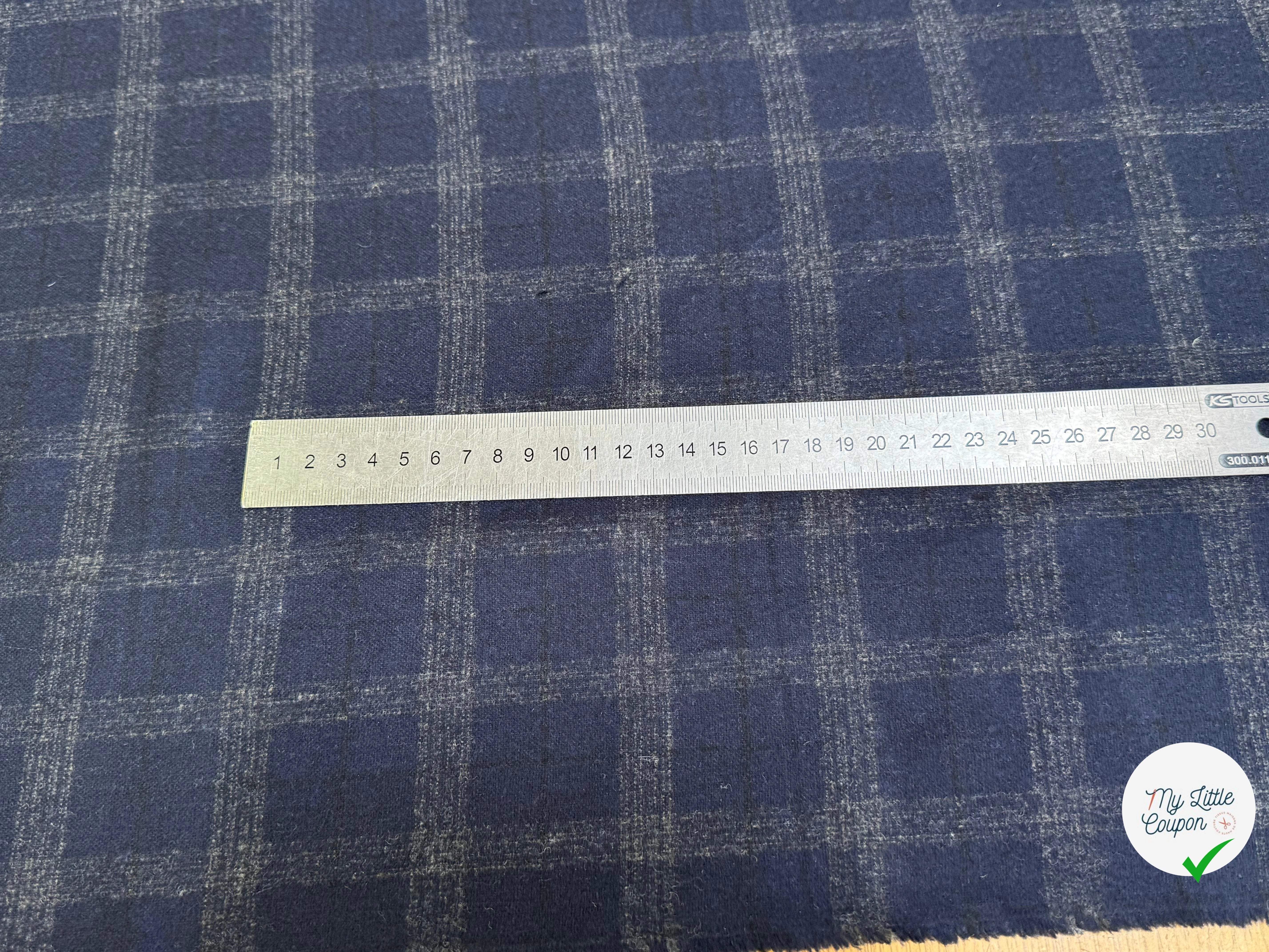 FLANELLE DE LAINE À CARREAUX NIGHT BLUE TRÈS ÉLÉGANT 68% LAINE - My Little Coupon