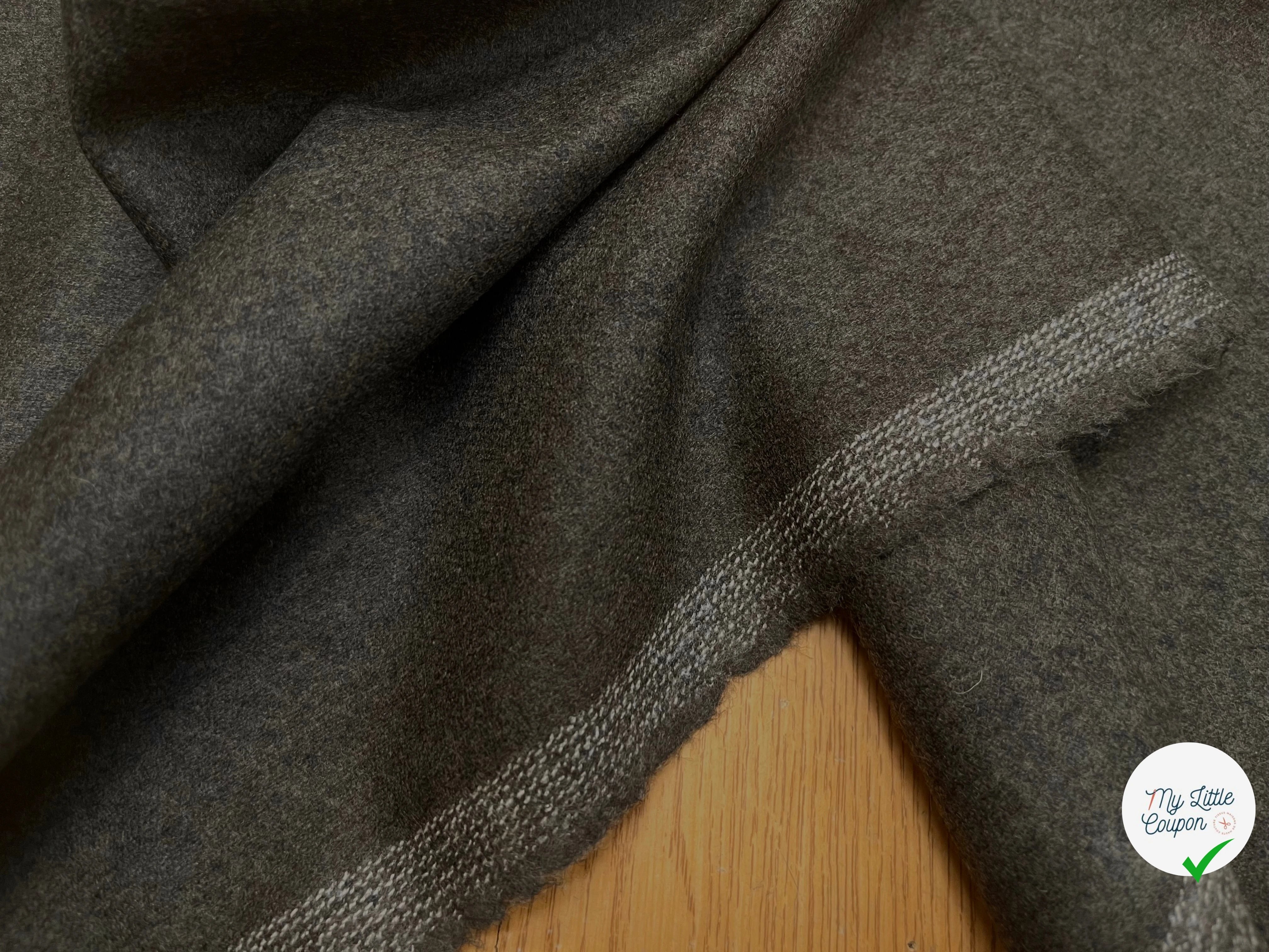 FLANELLE DE LAINE KAKI UN PEU STRETCH155CM - My Little Coupon