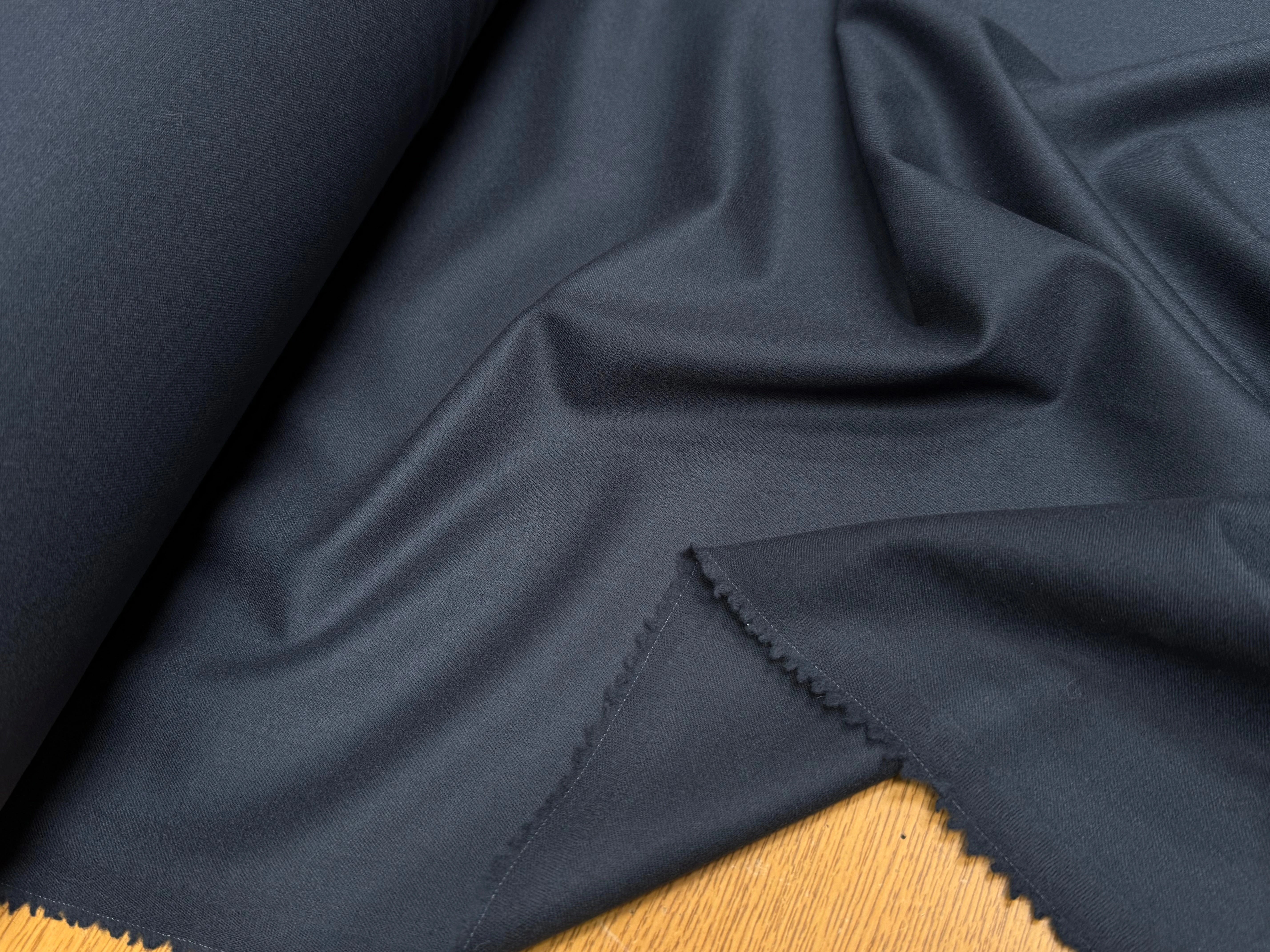 FLANELLE DE LAINE STRETCH BLEU CARBONE ULTRA BELLE - My Little Coupon