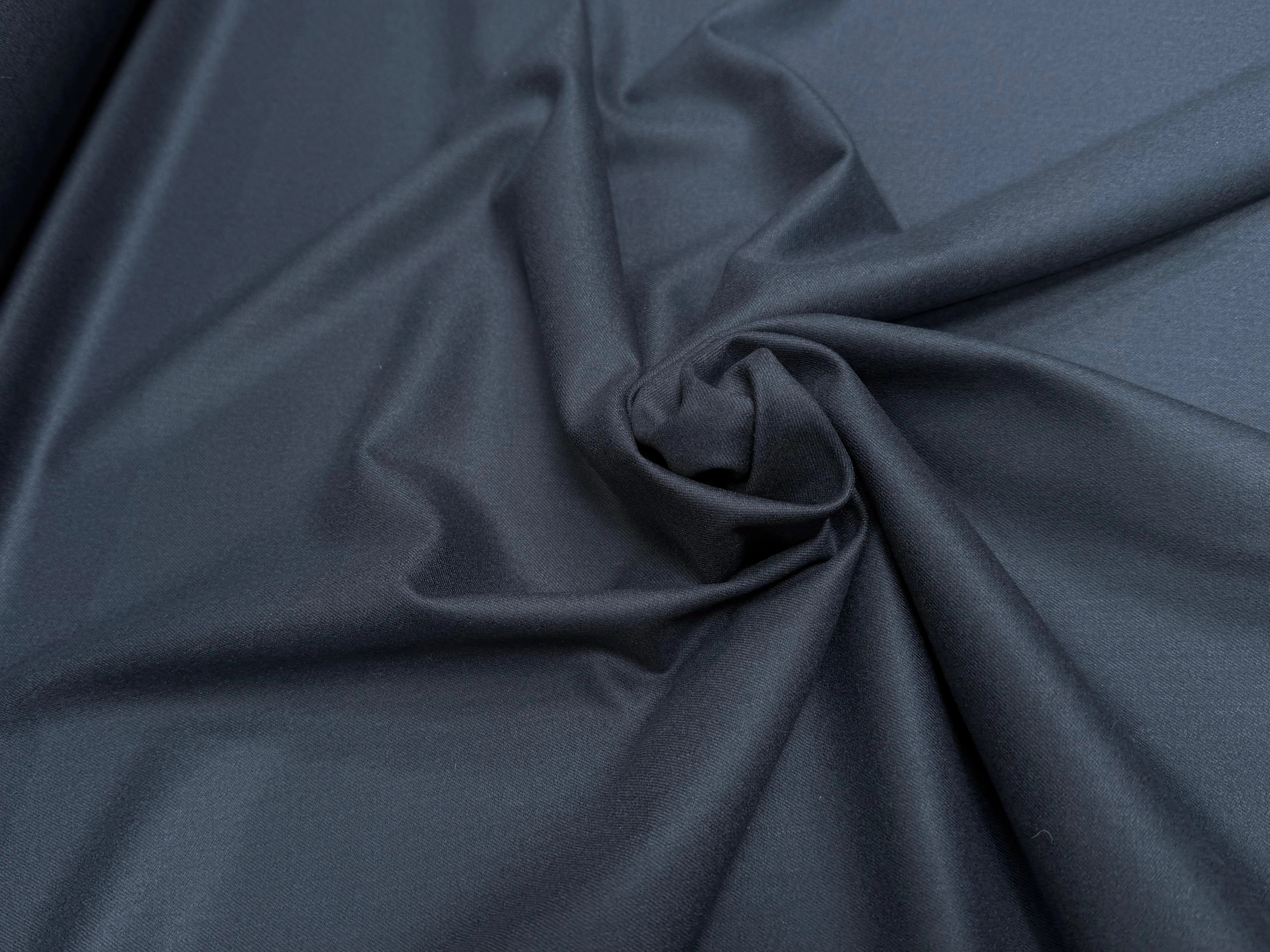 FLANELLE DE LAINE STRETCH BLEU CARBONE ULTRA BELLE - My Little Coupon