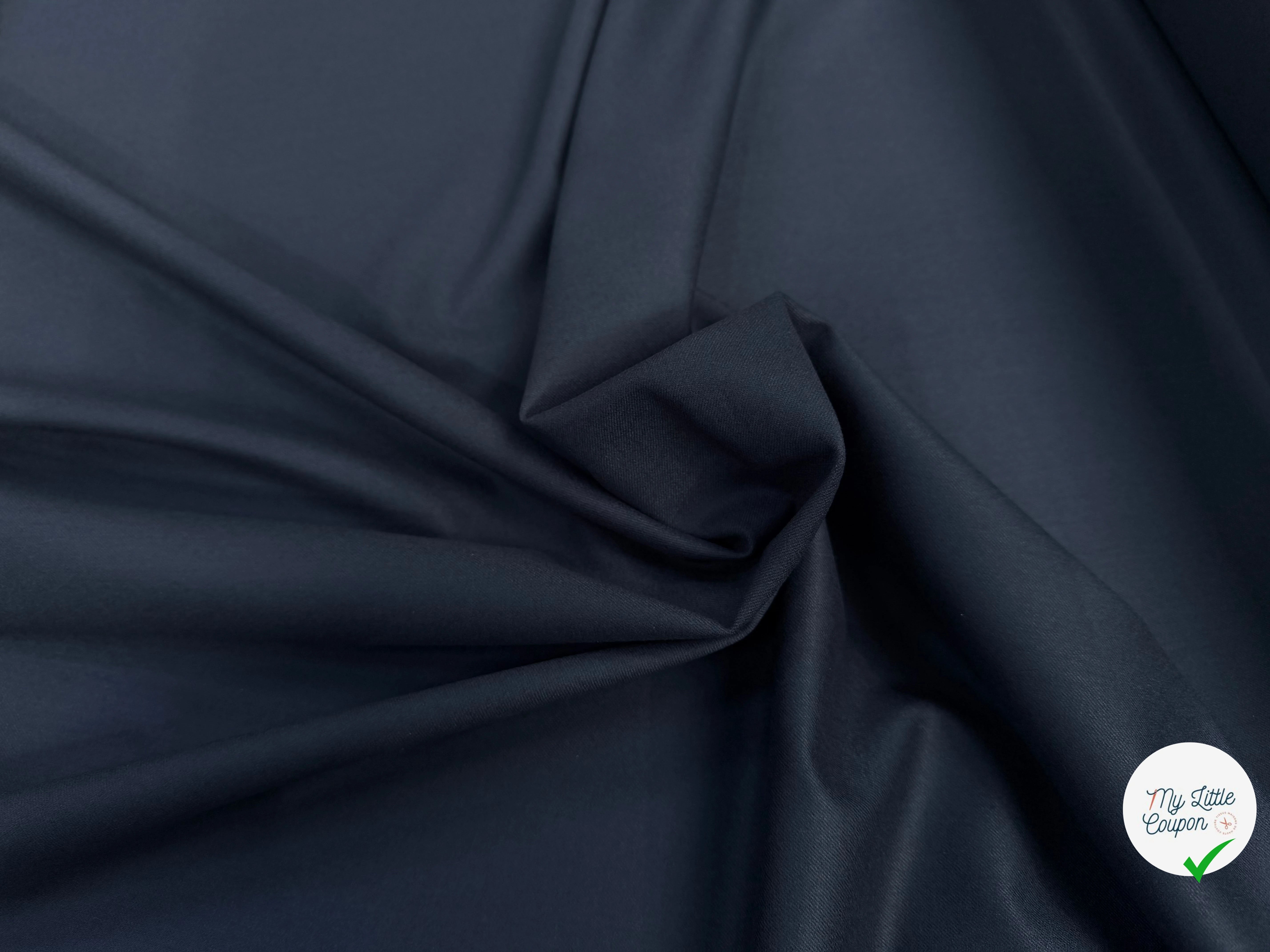 FLANELLE LAINE VIERGE SERGÉE BLEU ARDOISE 4%EA - My Little Coupon