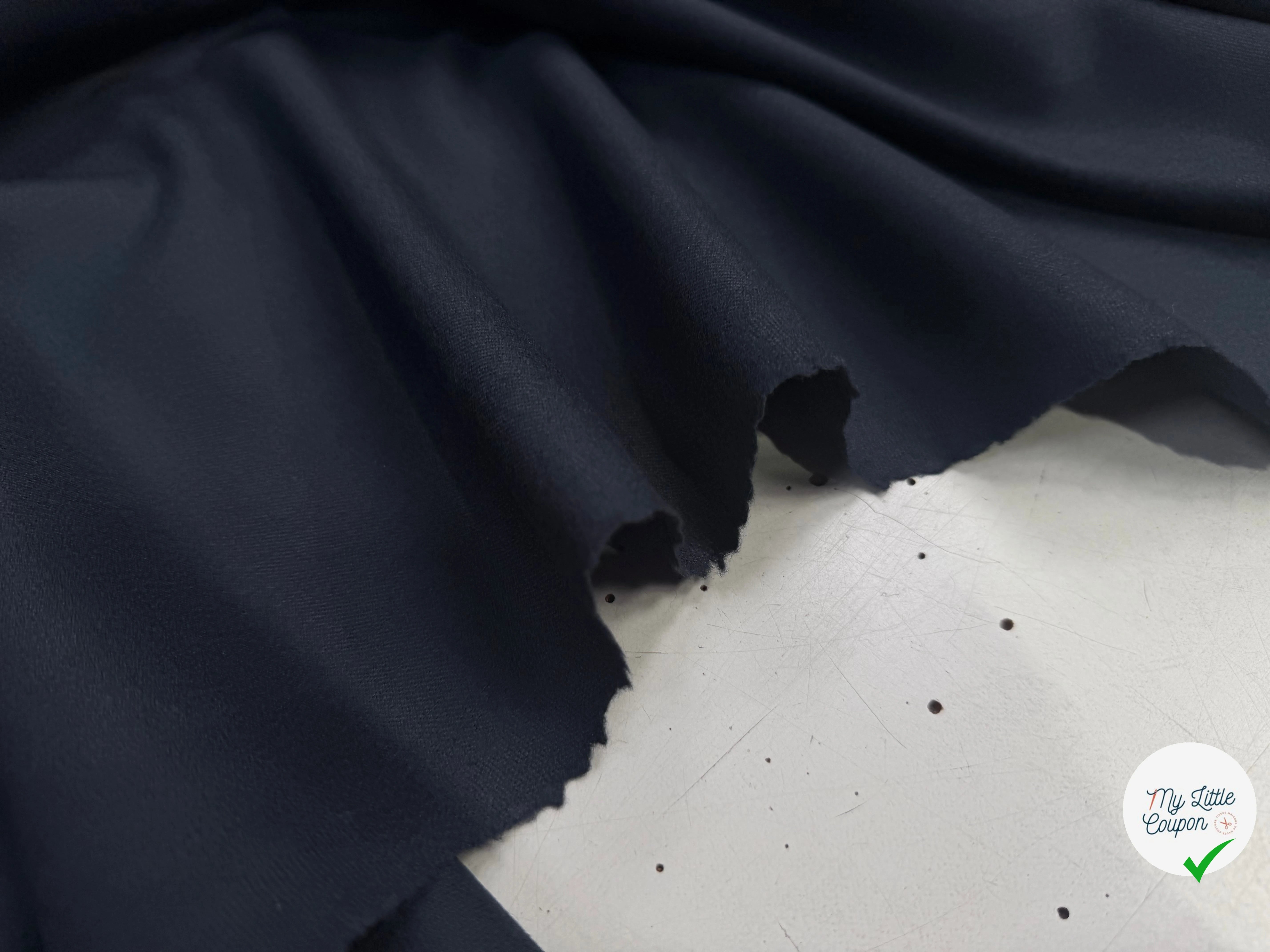 FLANELLE LAINE VIERGE SERGÉE BLEU ARDOISE 4%EA - My Little Coupon