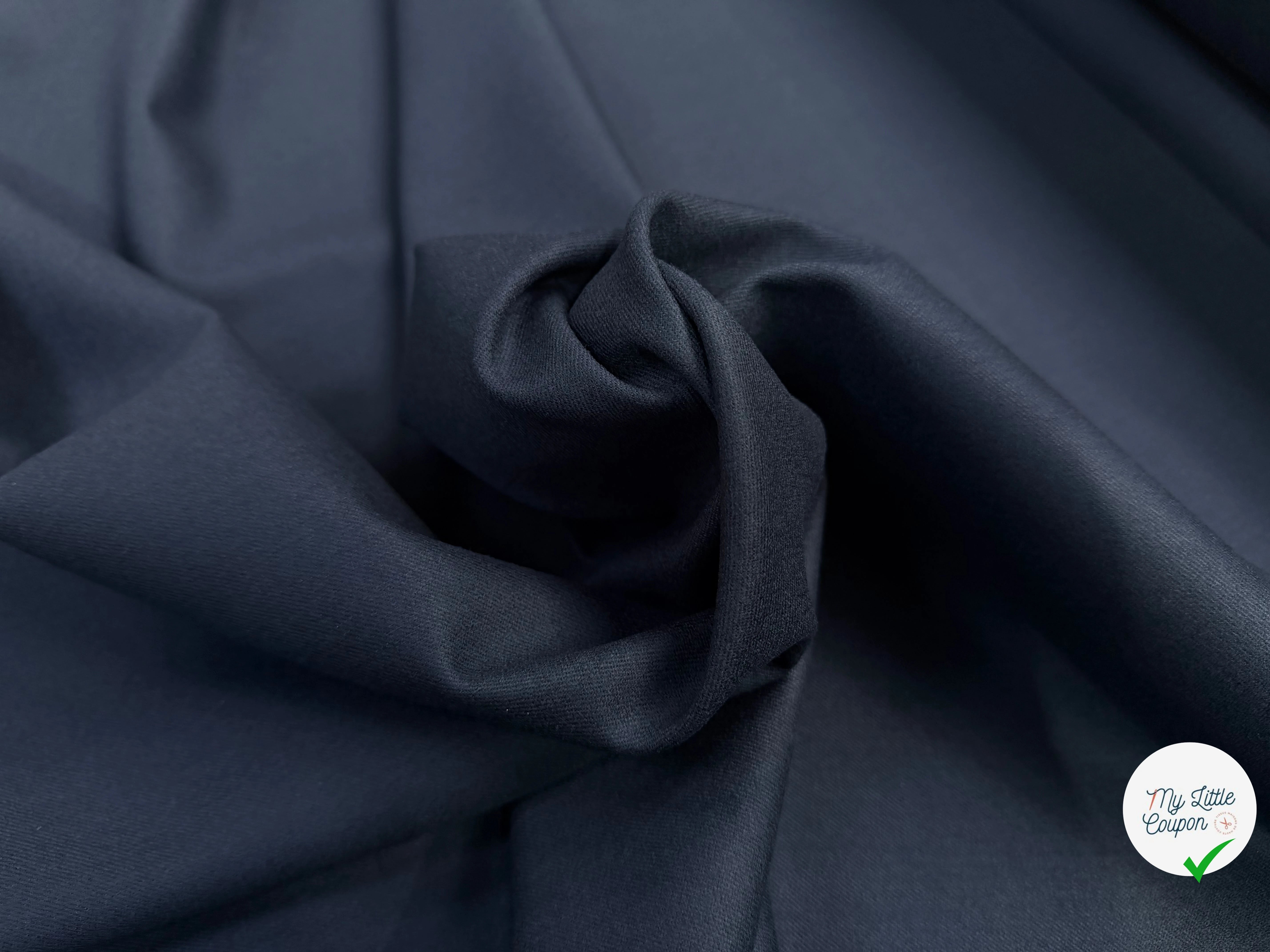 FLANELLE LAINE VIERGE SERGÉE BLEU ARDOISE 4%EA - My Little Coupon