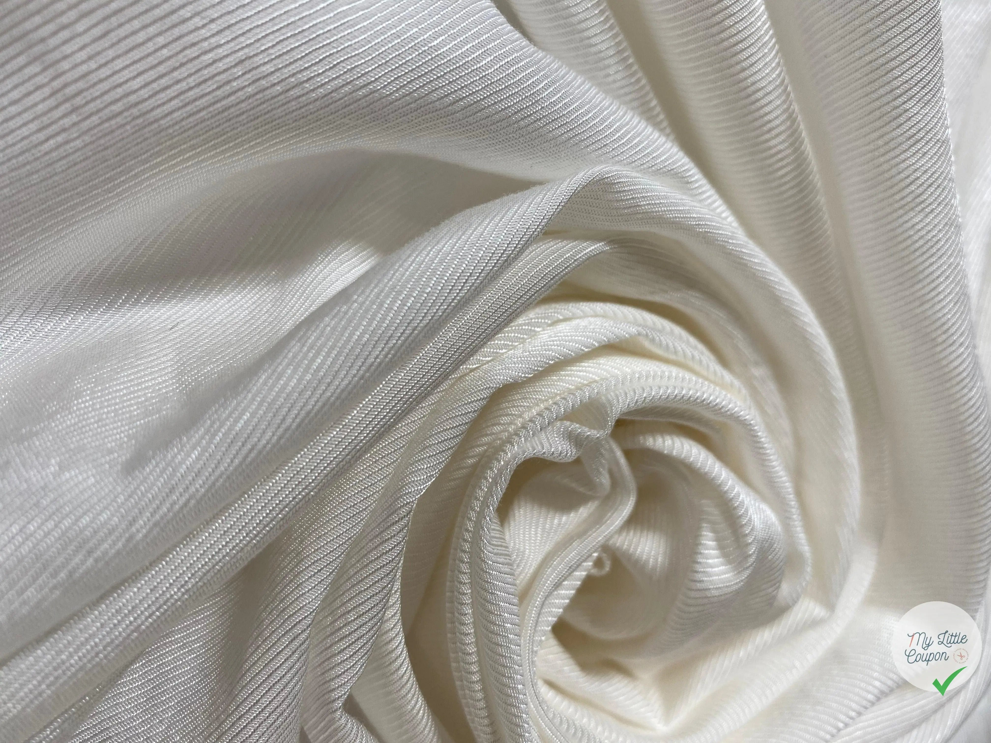 FLANELLETTE BLANCHE 51%VISCOSE 49%COTON - coupon de tissu de 3 mètres - My Little Coupon - tissu - coudre