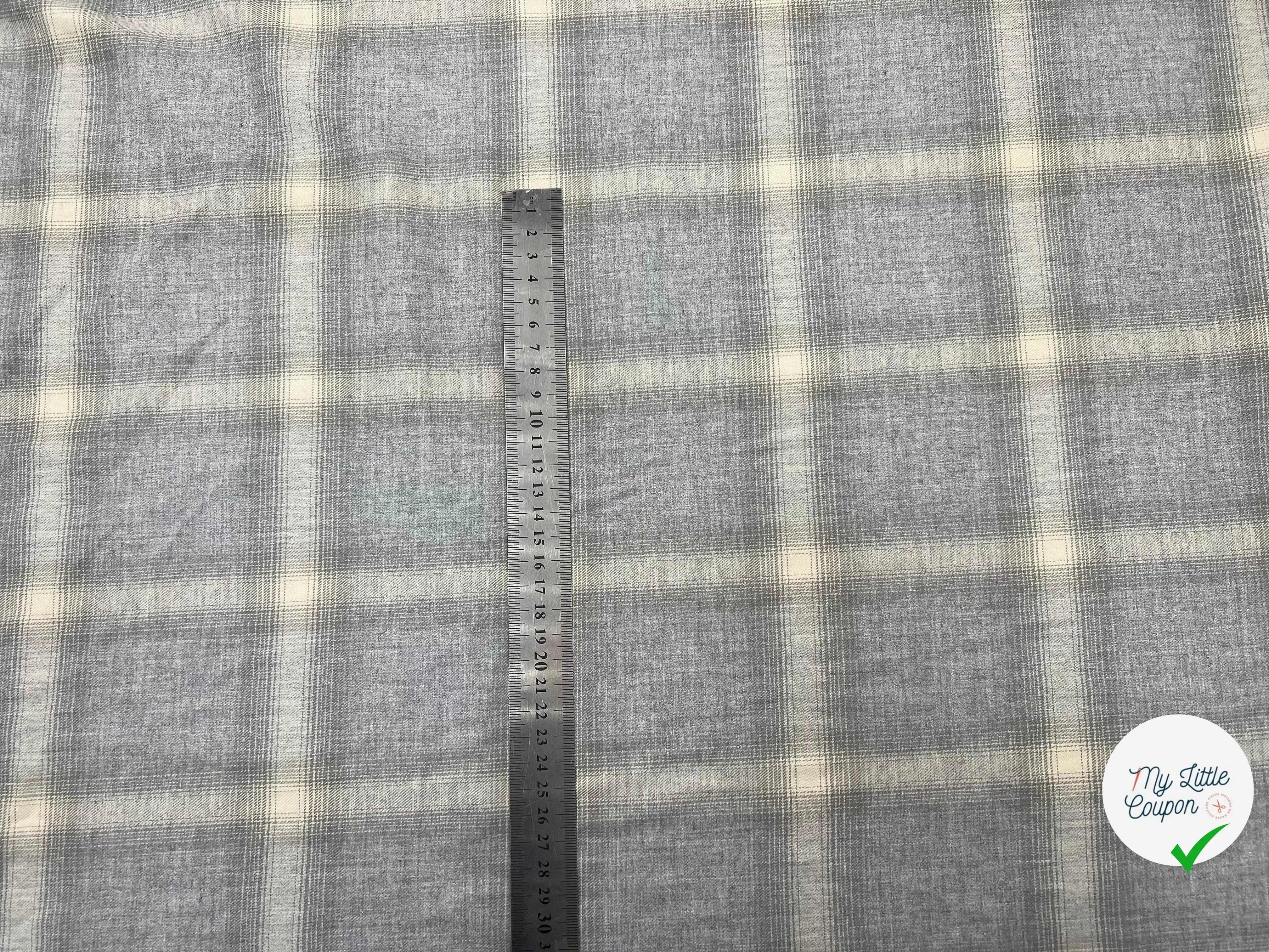 FLANELLETTE DE COTON CARREAUX GRIS PÂLE - My Little Coupon - tissu - coudre