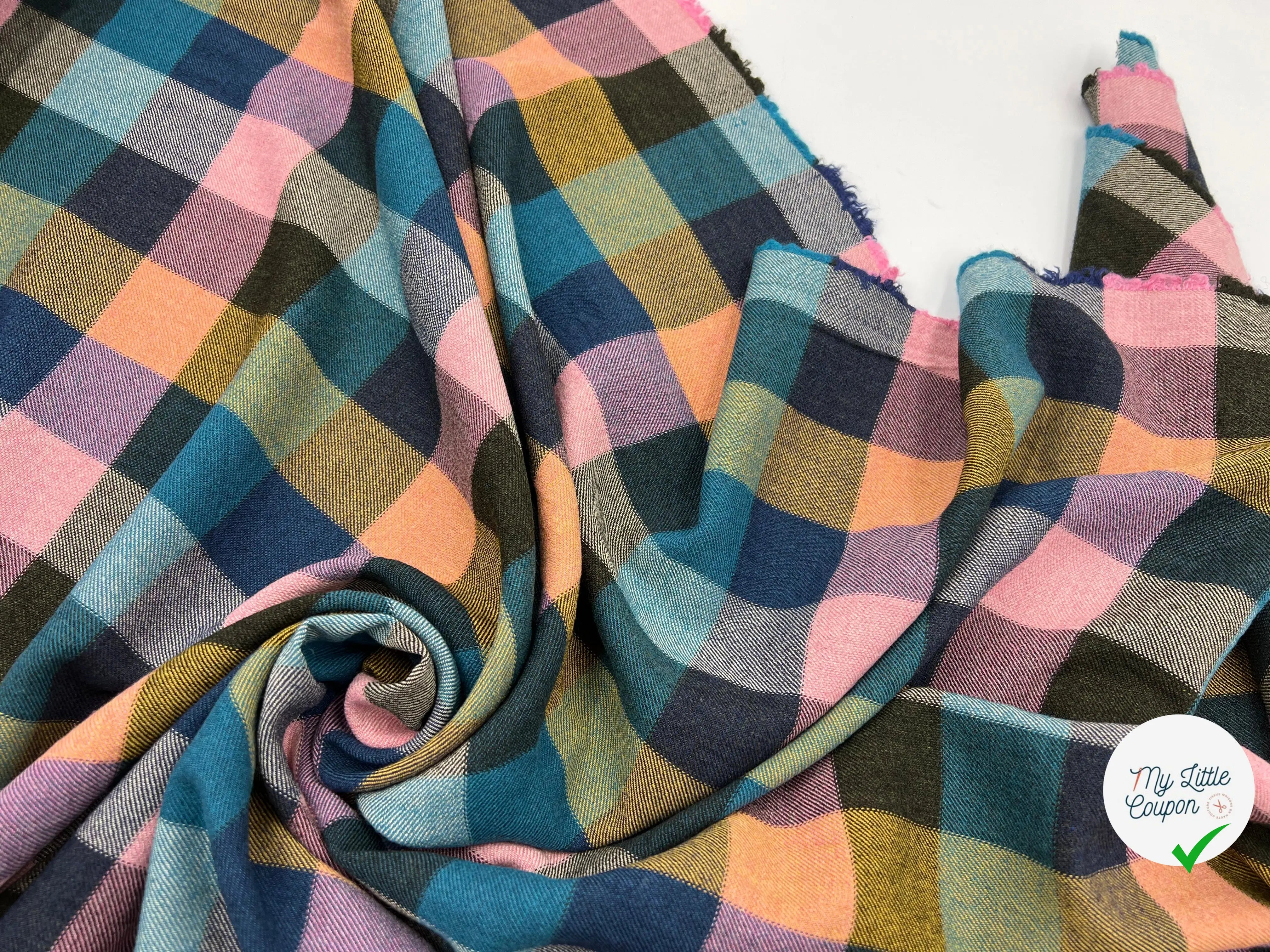 FLANELLETTE DE COTON CARREAUX MULTICOLORE - My Little Coupon - tissu - coudre
