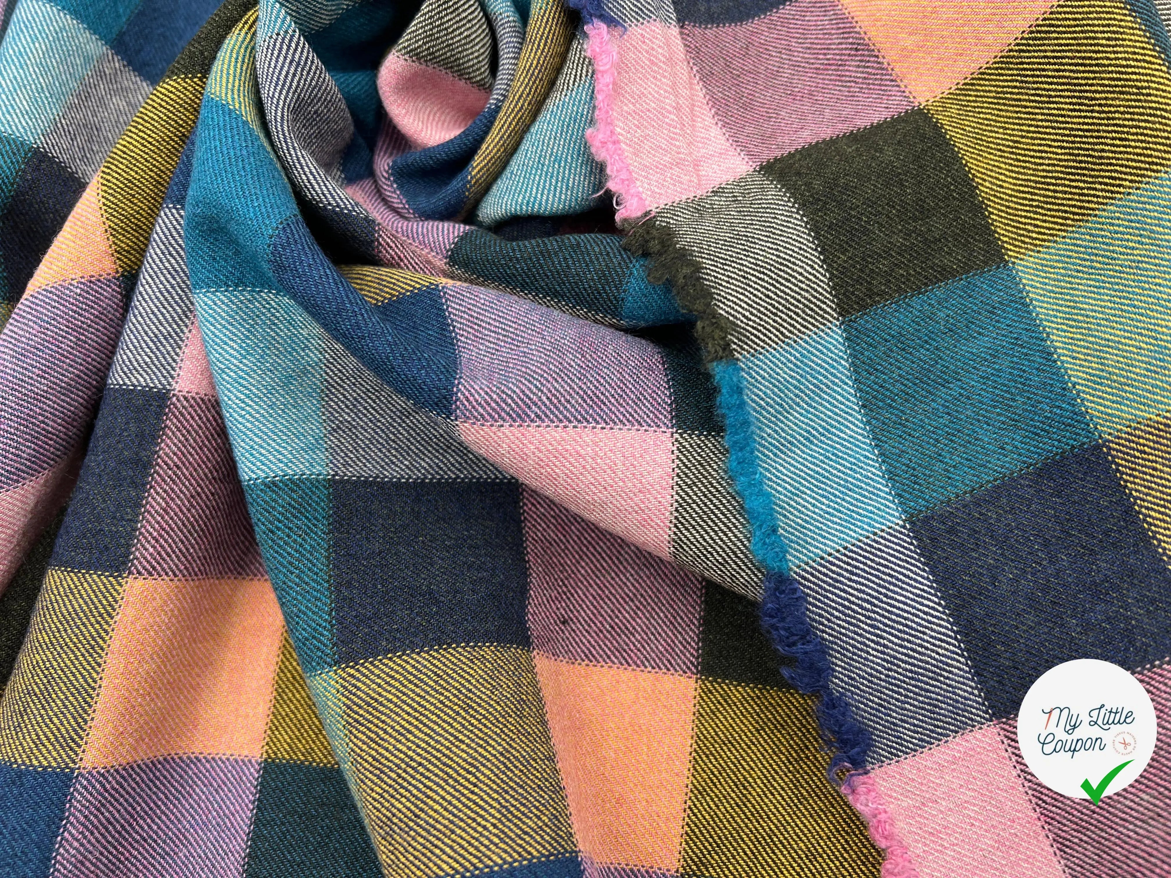 FLANELLETTE DE COTON CARREAUX MULTICOLORE - My Little Coupon - tissu - coudre