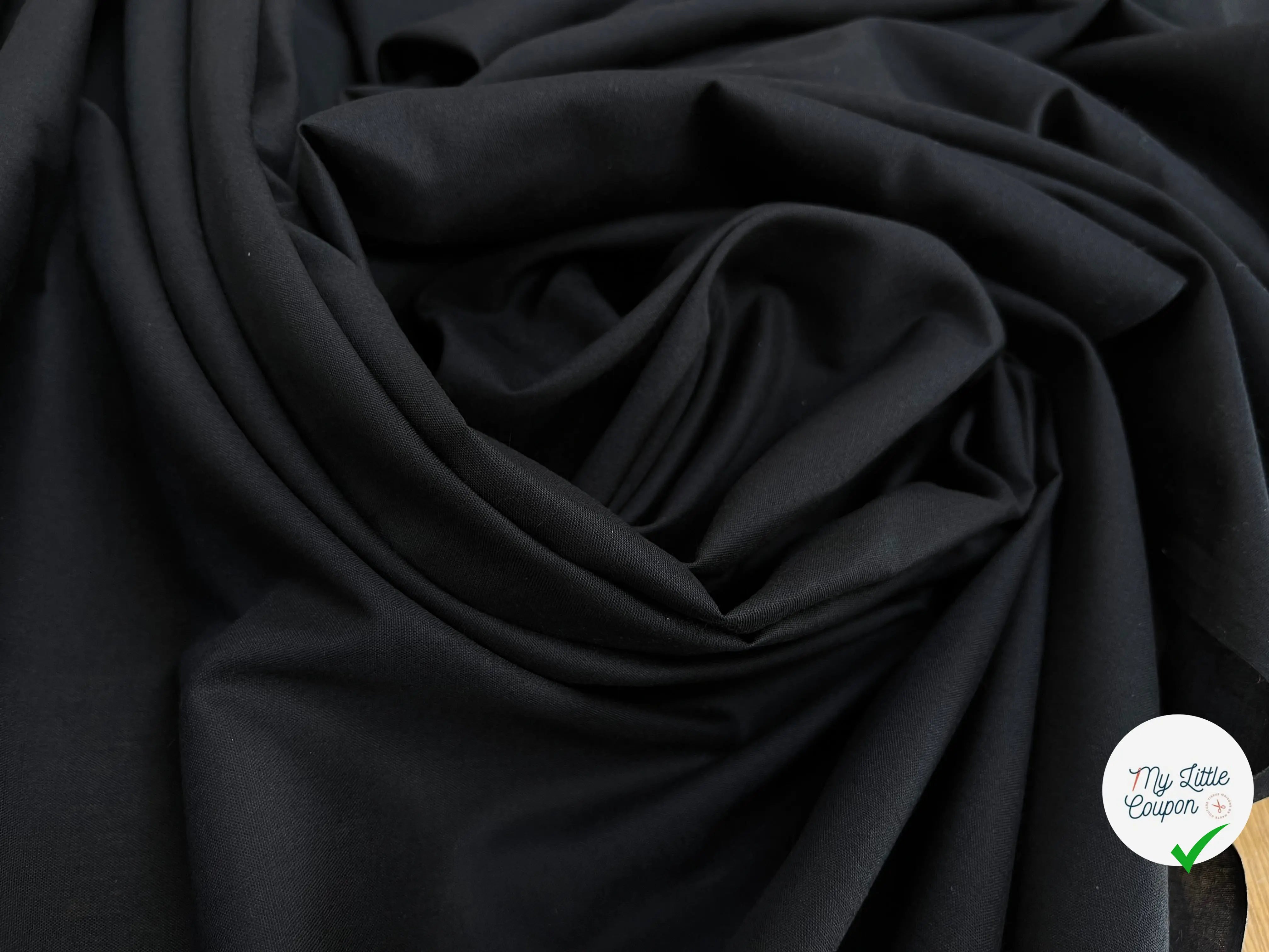 FOND DE POCHE COTON UNI NOIR - My Little Coupon