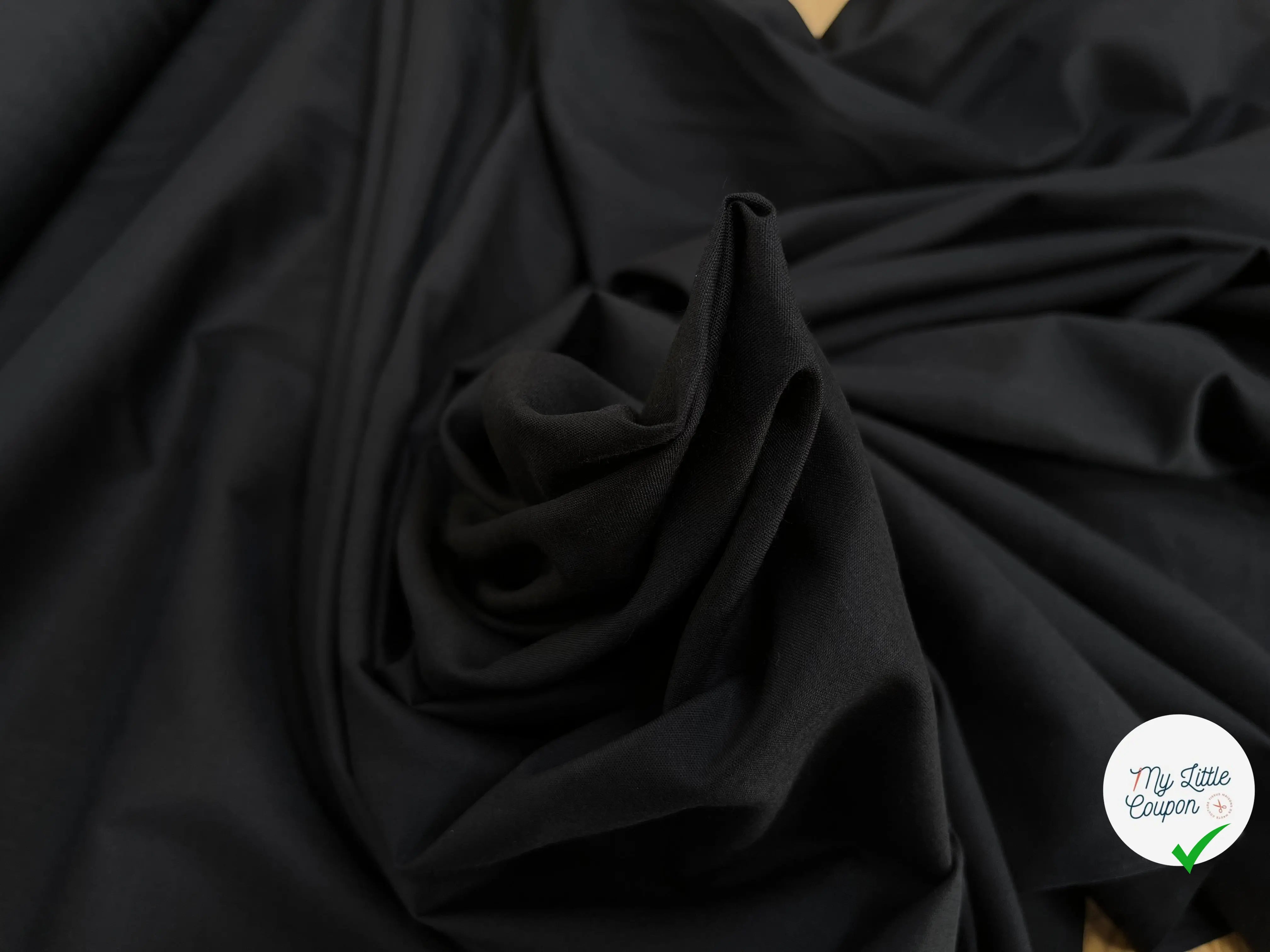 FOND DE POCHE COTON UNI NOIR - My Little Coupon