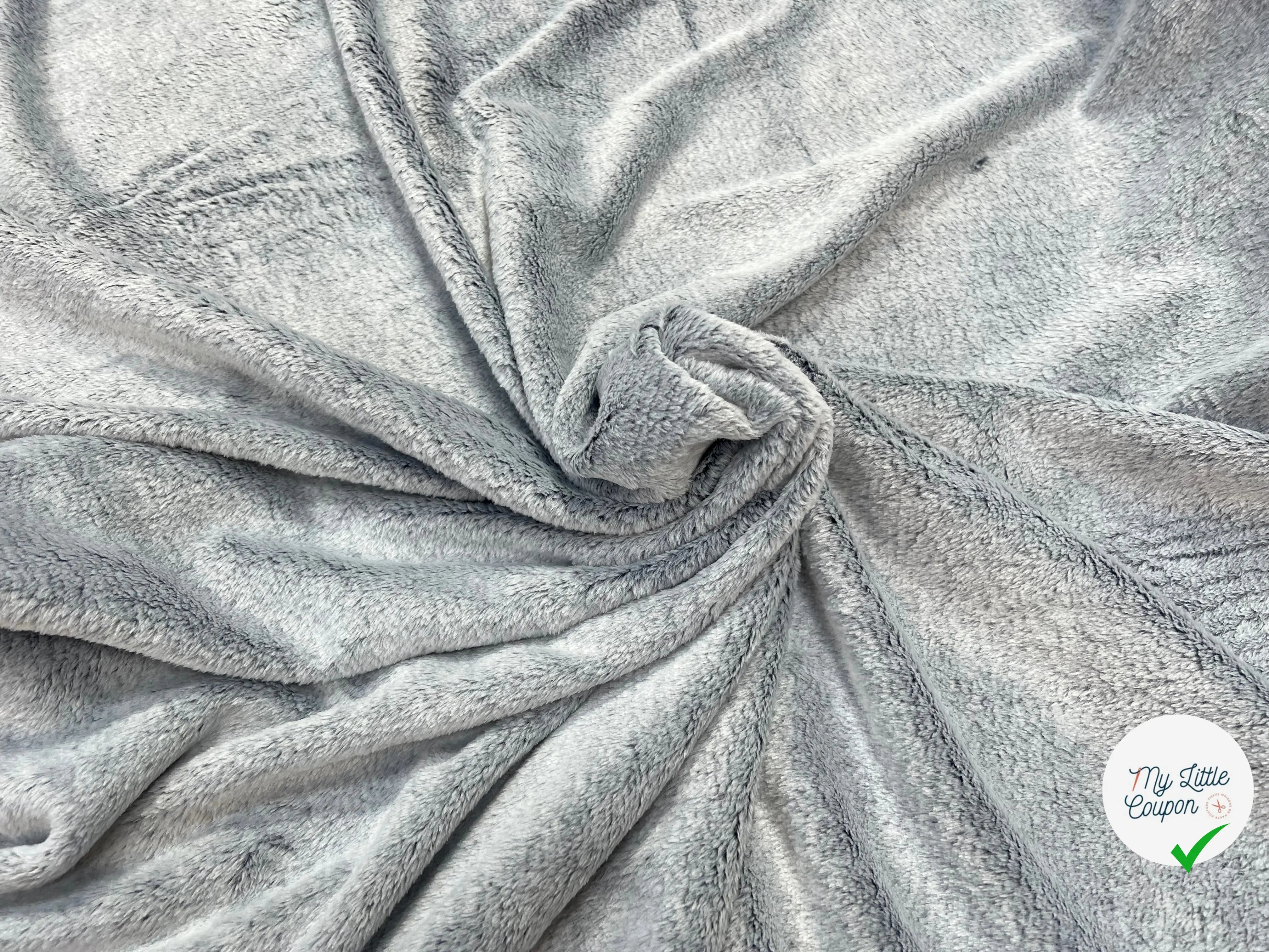 FOURRURE TOUTE DOUCE DOUBLE FACE SNOW BLEU CHINE OEKO TEX MADE IN FRANCE - My Little Coupon