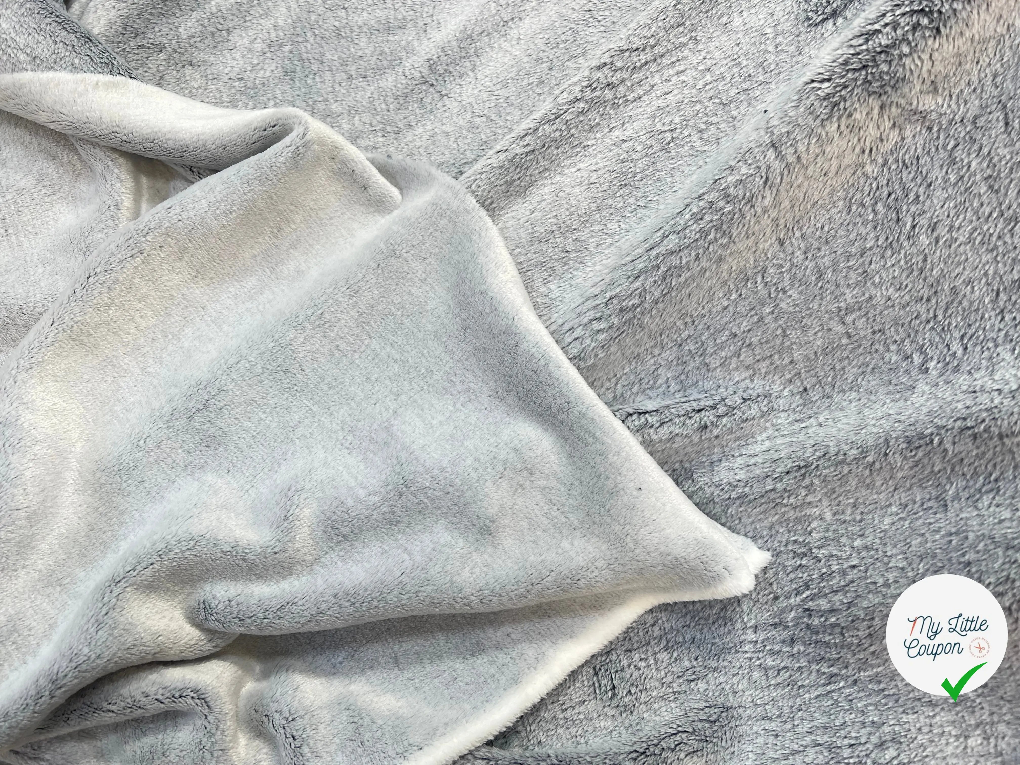 FOURRURE TOUTE DOUCE DOUBLE FACE SNOW BLEU CHINE OEKO TEX MADE IN FRANCE - My Little Coupon