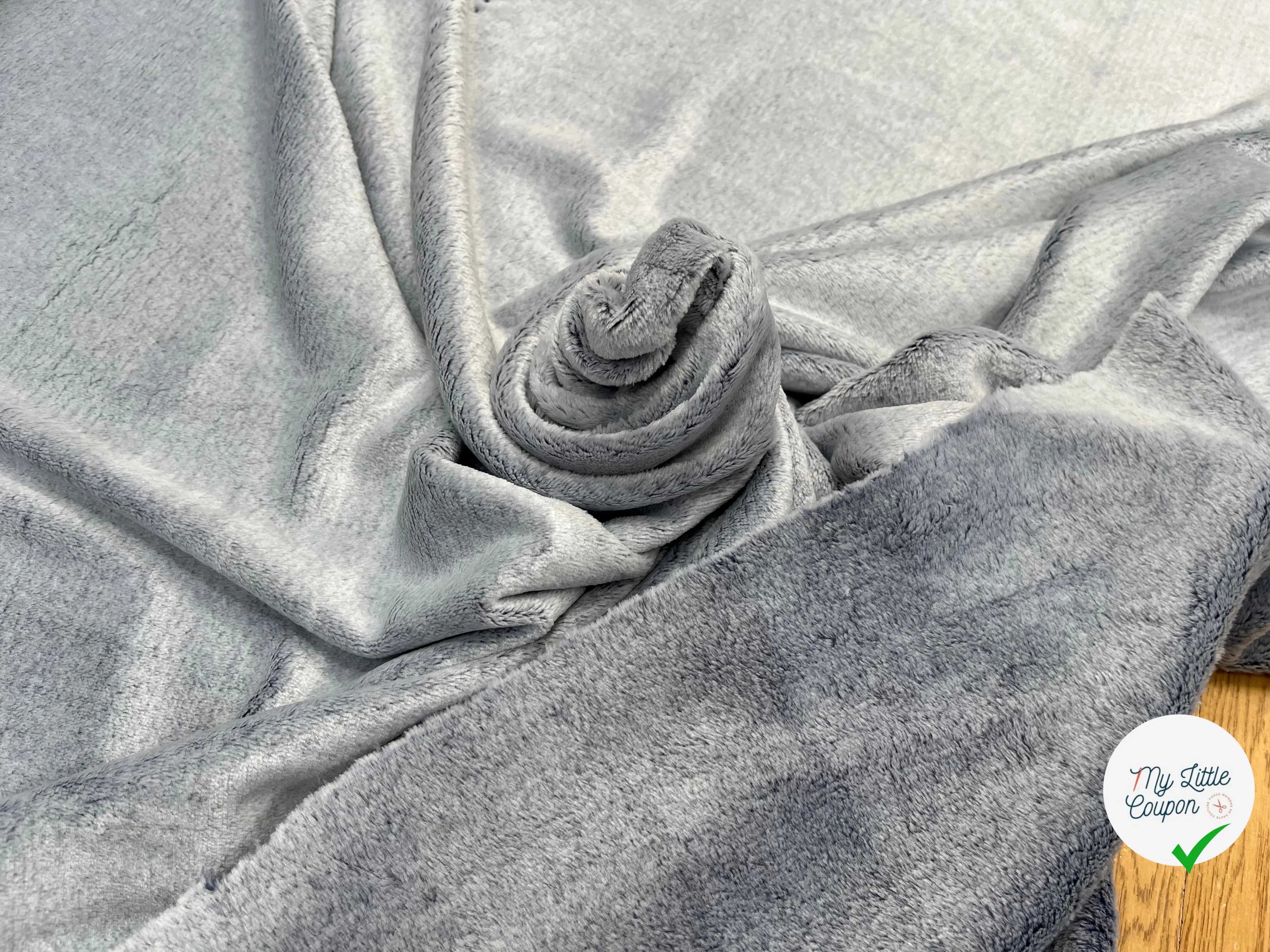 FOURRURE TOUTE DOUCE DOUBLE FACE SNOW NAVY OEKO TEXMADE IN FRANCE - My Little Coupon