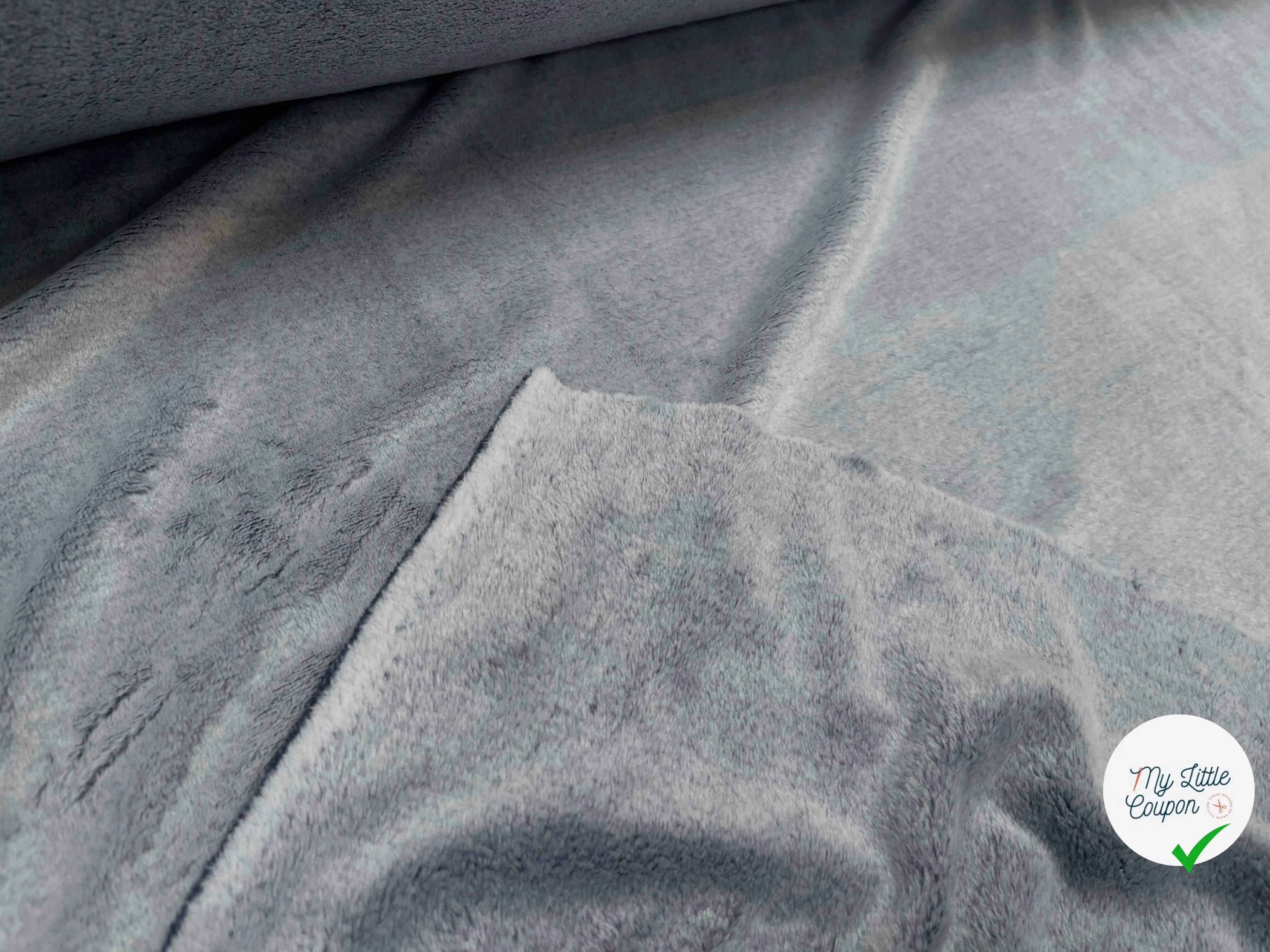 FOURRURE TOUTE DOUCE DOUBLE FACE SNOW NAVY OEKO TEXMADE IN FRANCE - My Little Coupon