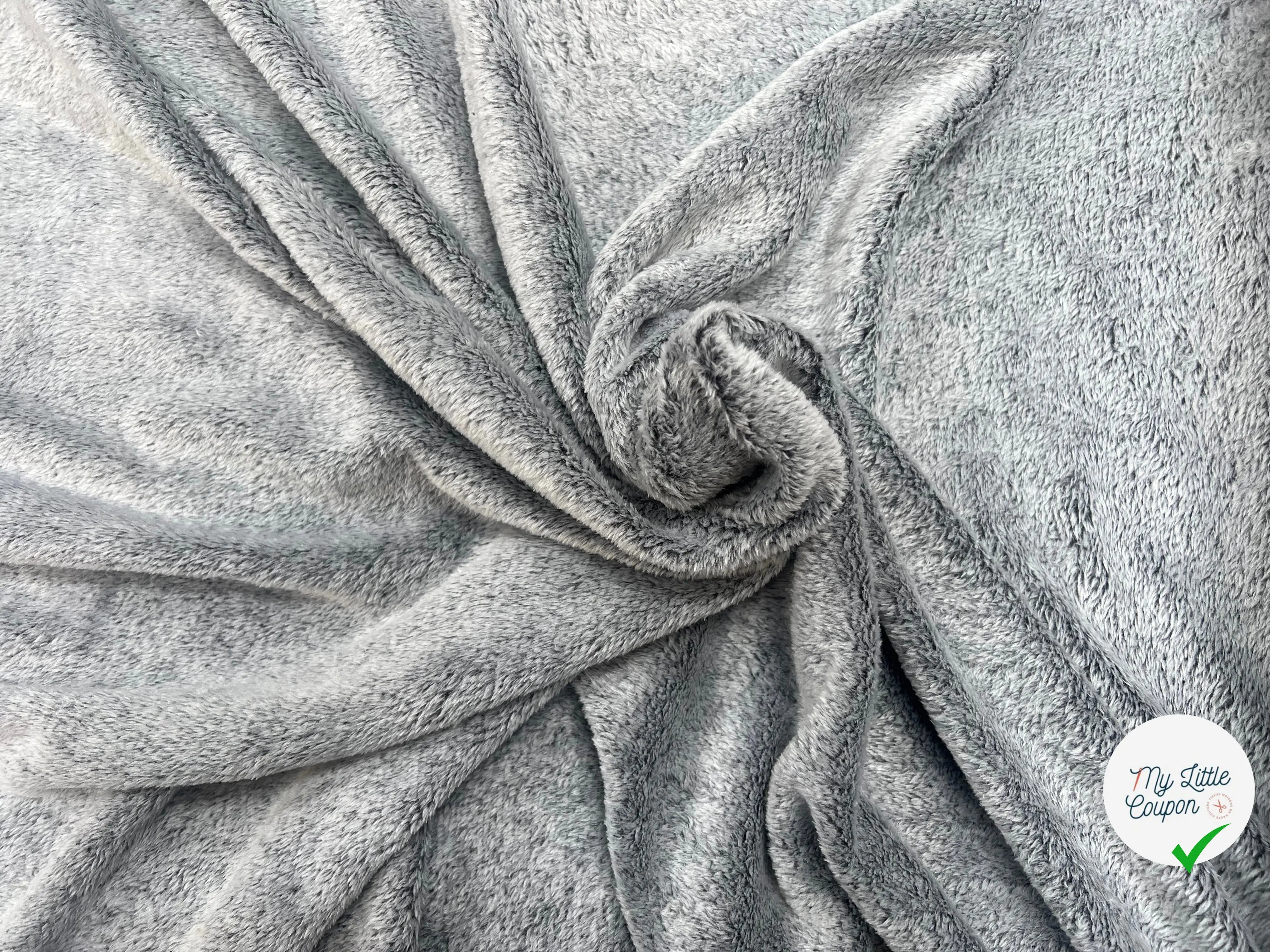 FOURRURE TOUTE DOUCE DOUBLE FACE SNOW NOIR CHINE OEKO TEX MADE IN FRANCE - My Little Coupon