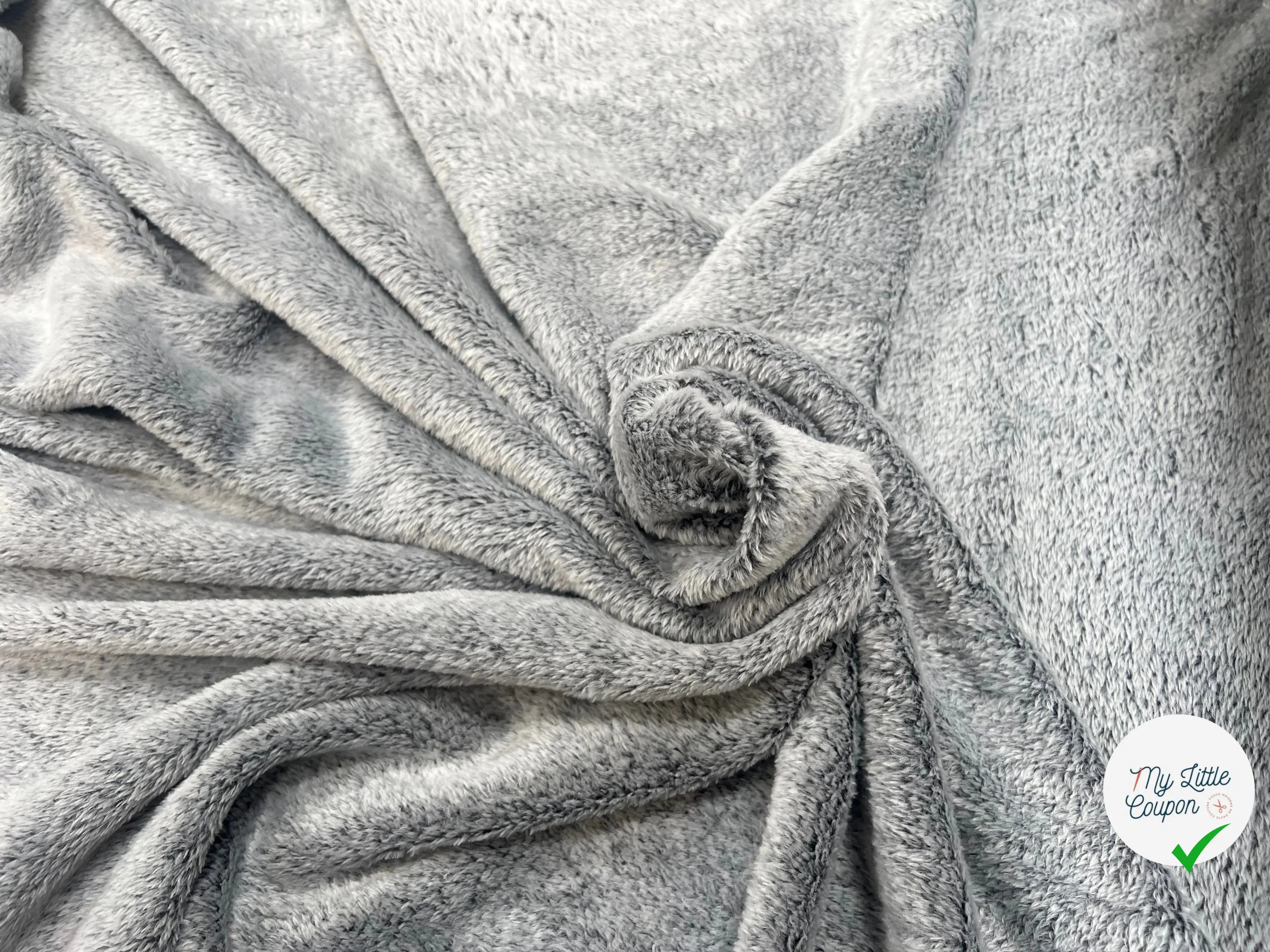 FOURRURE TOUTE DOUCE DOUBLE FACE SNOW NOIR CHINE OEKO TEX MADE IN FRANCE - My Little Coupon