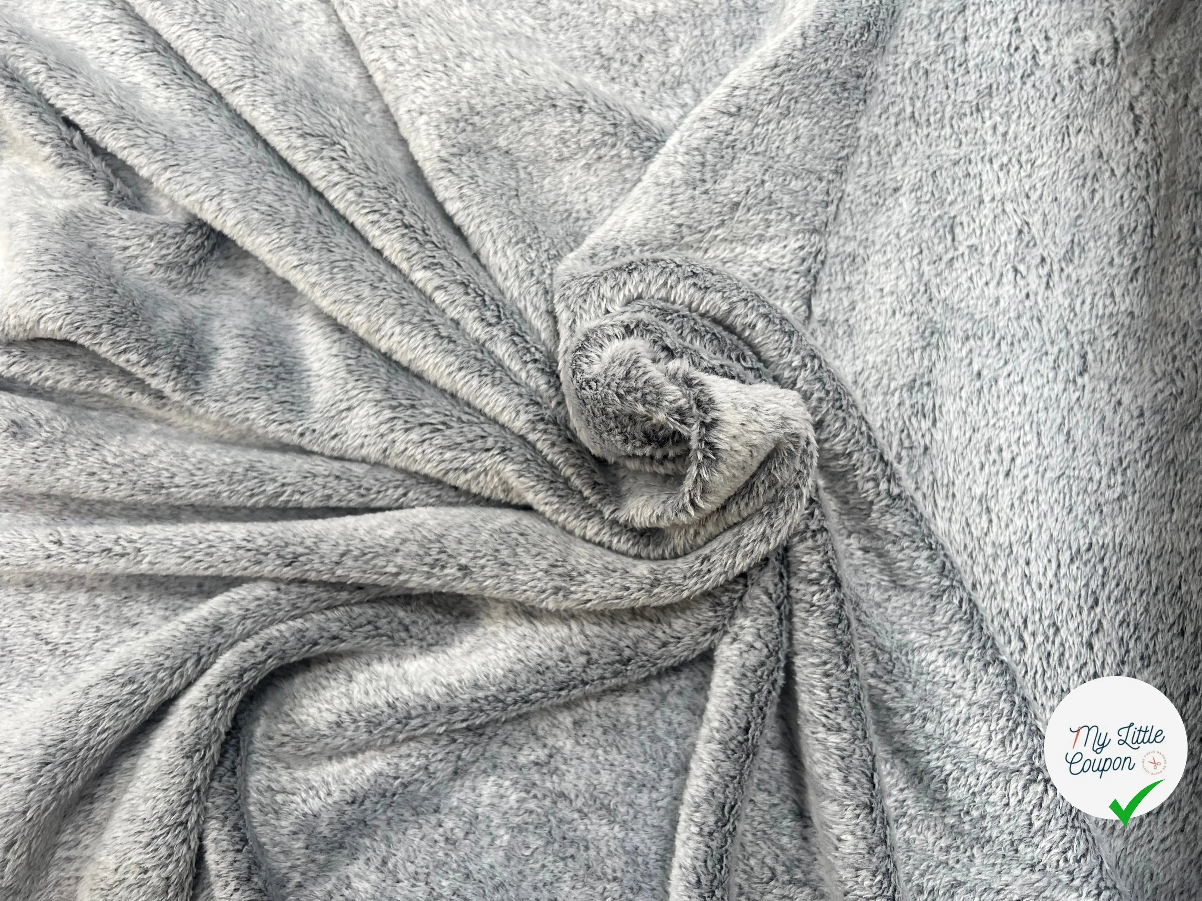 FOURRURE TOUTE DOUCE DOUBLE FACE SNOW NOIR CHINE OEKO TEX MADE IN FRANCE - My Little Coupon