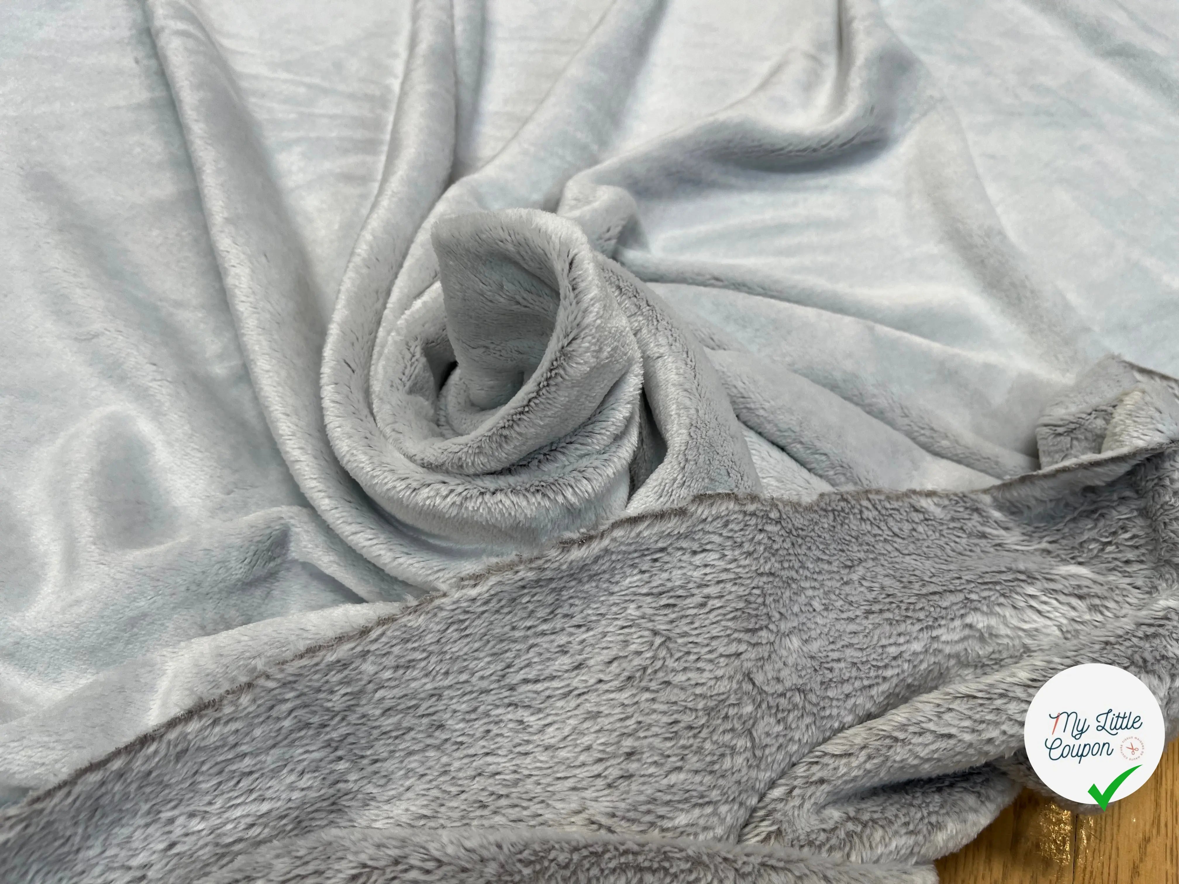 FOURRURE TOUTE DOUCE DOUBLE FACE SNOW TAUPE OEKO TEX MADE IN FRANCE - My Little Coupon