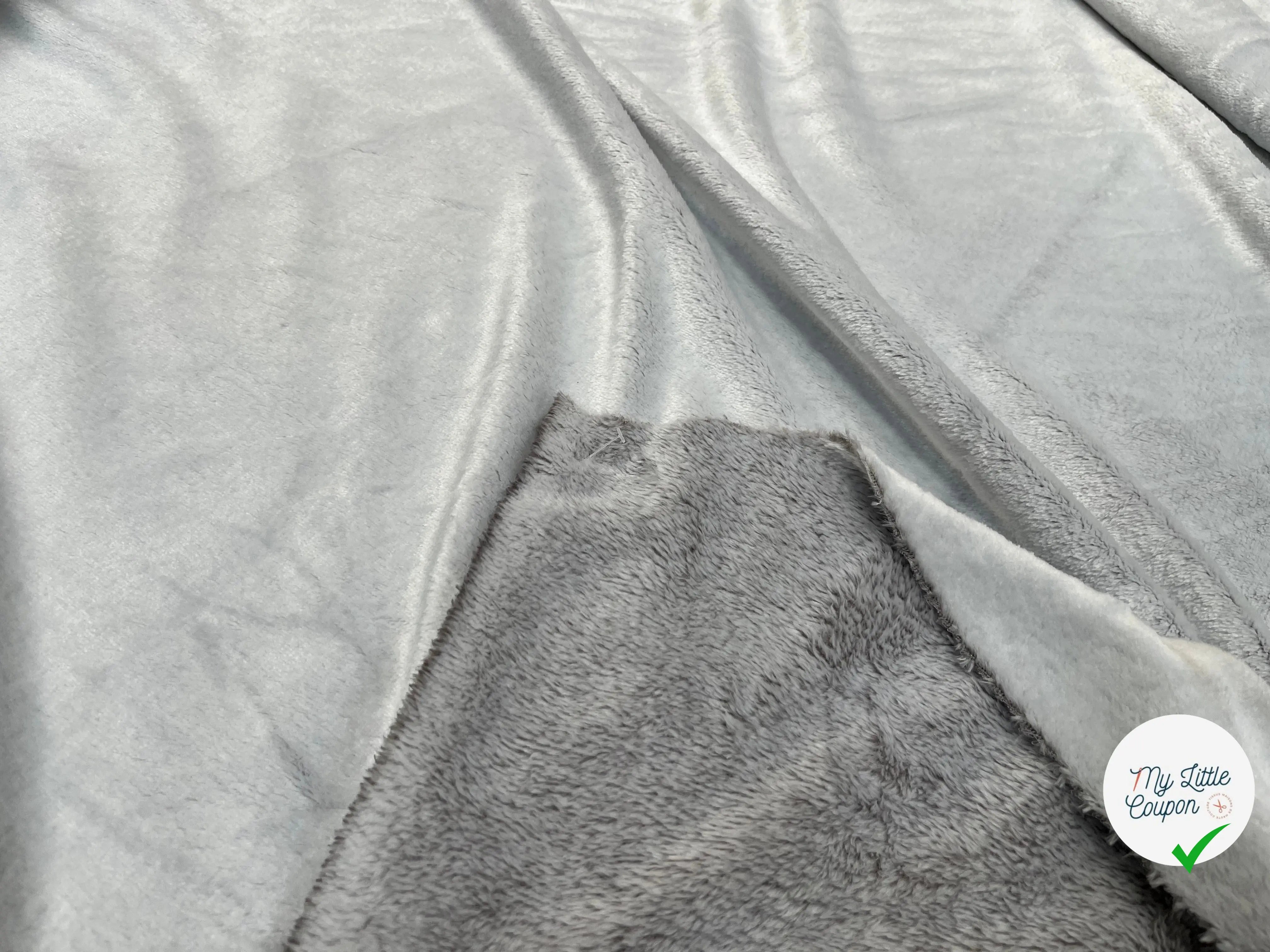 FOURRURE TOUTE DOUCE DOUBLE FACE SNOW TAUPE OEKO TEX MADE IN FRANCE - My Little Coupon