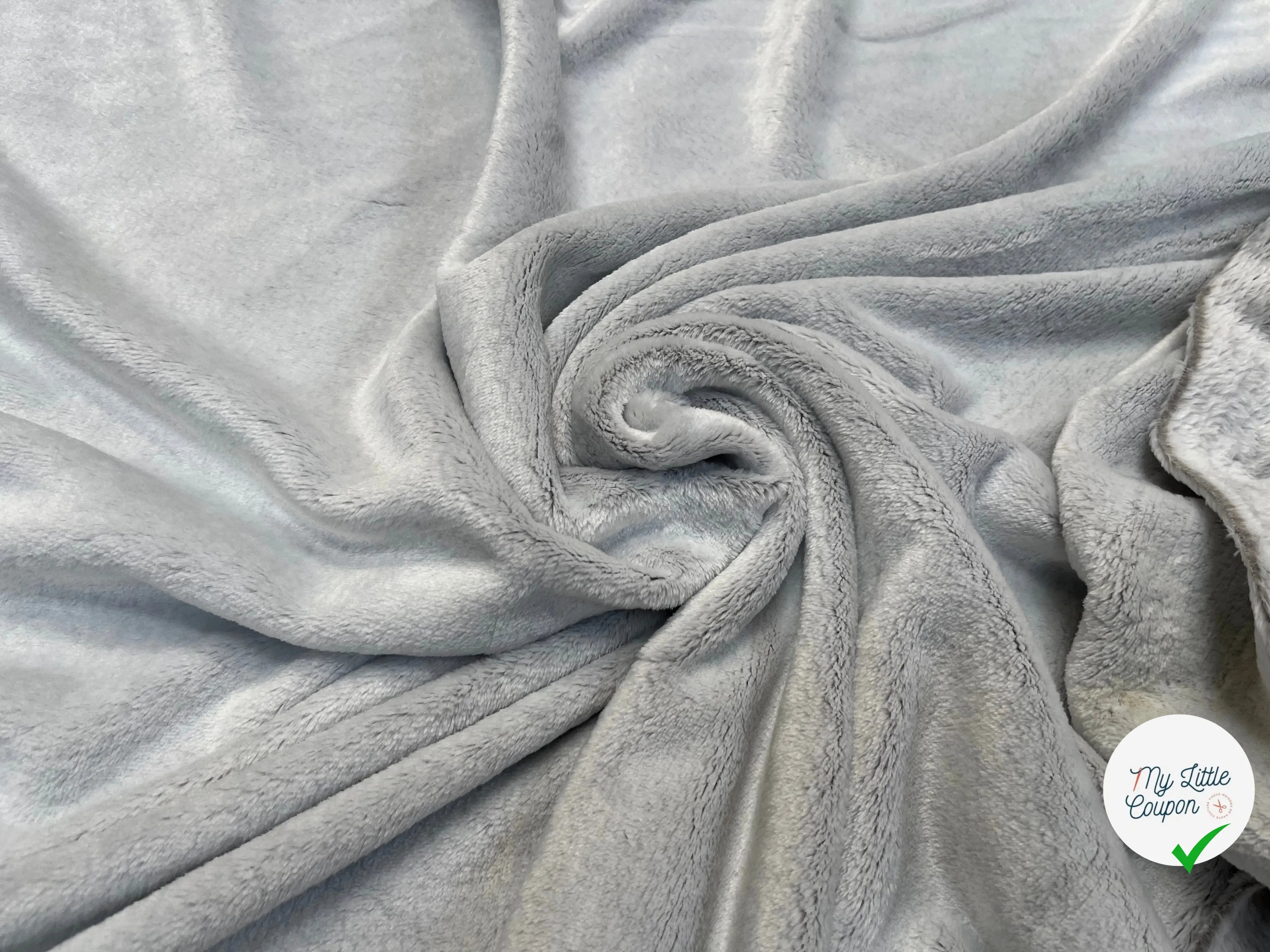 FOURRURE TOUTE DOUCE DOUBLE FACE SNOW TAUPE OEKO TEX MADE IN FRANCE - My Little Coupon