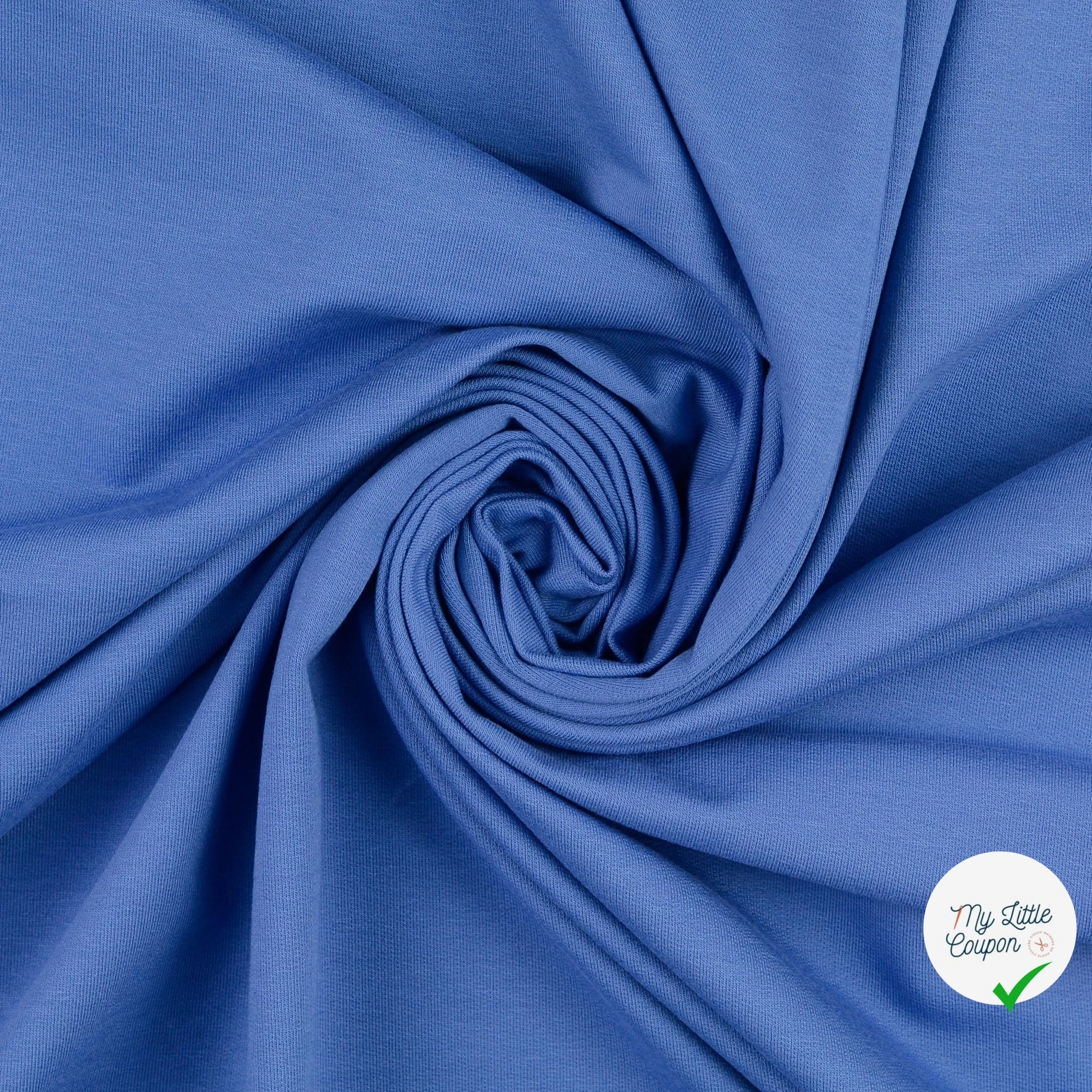 FRENCH TERRY COTON UNICOLORE BLEU BÉBÉ - My Little Coupon