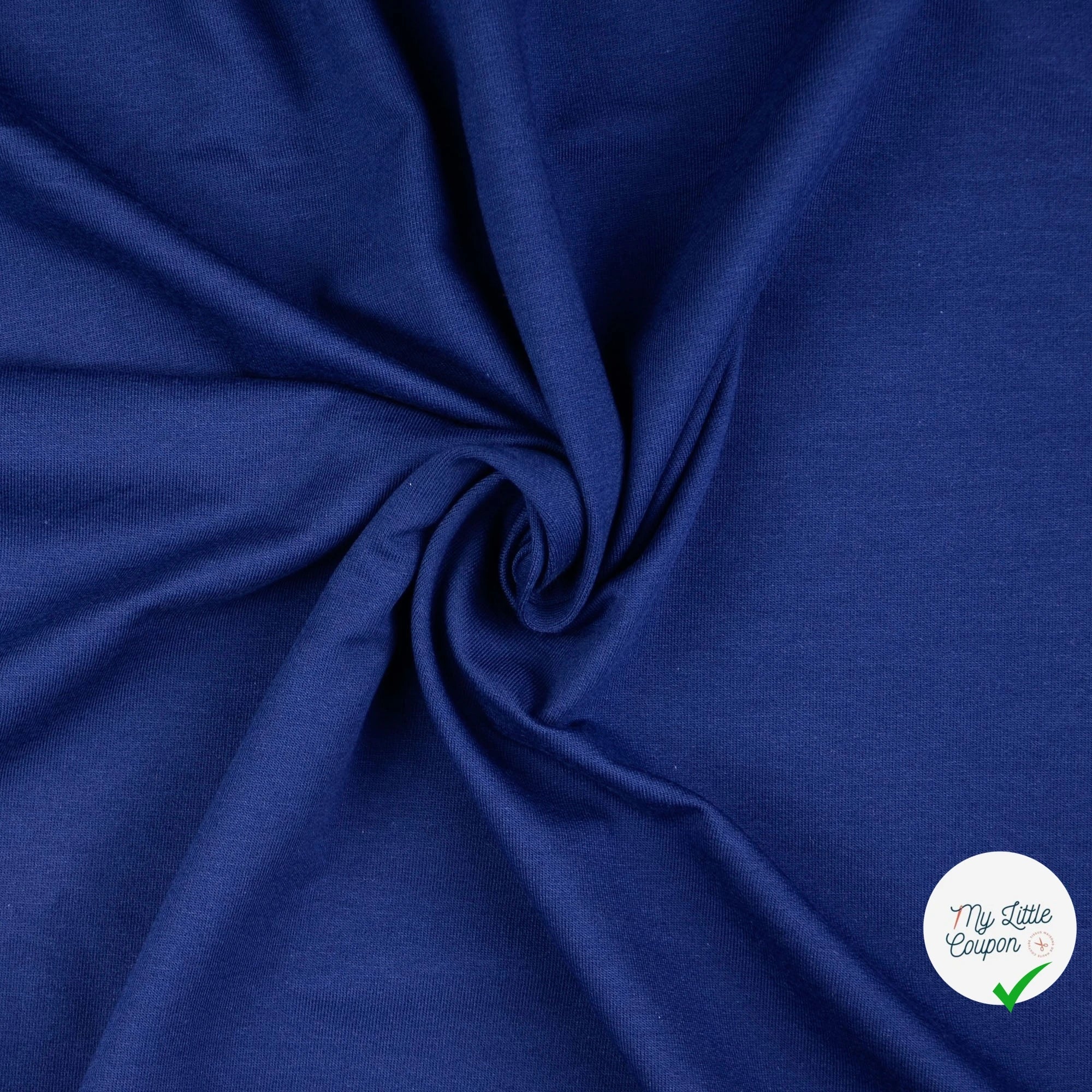 FRENCH TERRY COTON UNICOLORE BLEU MARINE - My Little Coupon