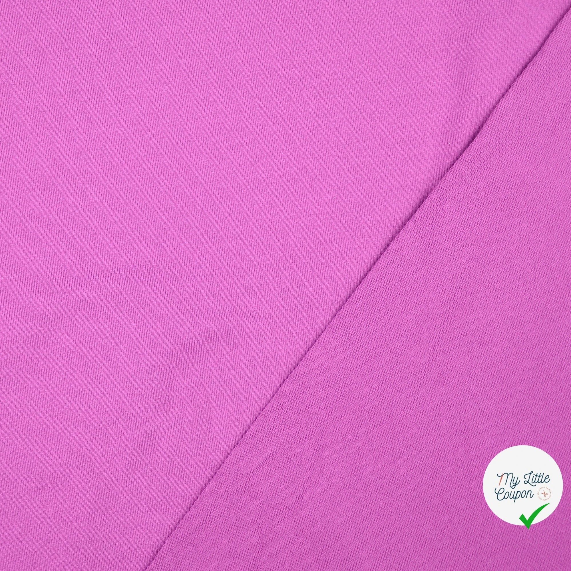 FRENCH TERRY COTON UNICOLORE FUCHSIA - My Little Coupon
