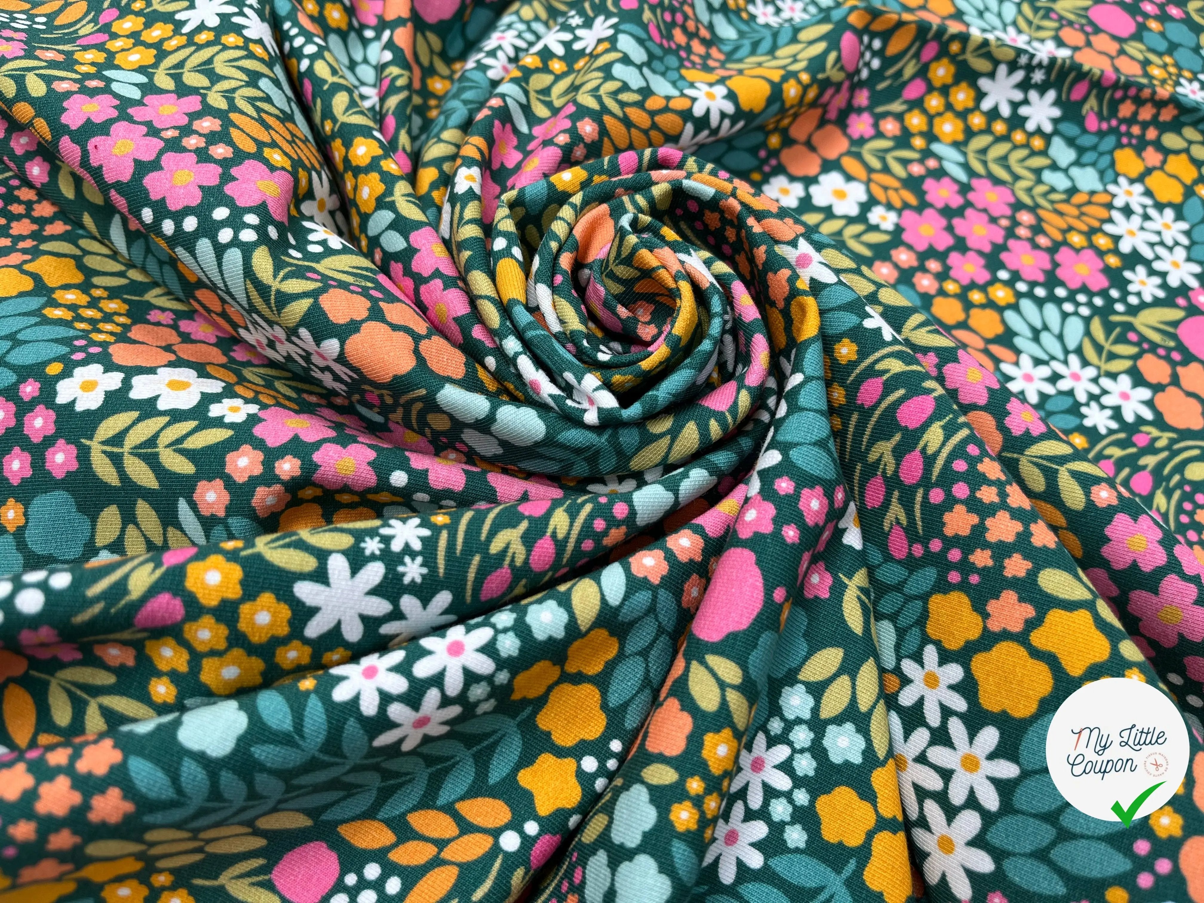 FRENCH TERRY FLEURI COTON MUTILCOLORE - My Little Coupon