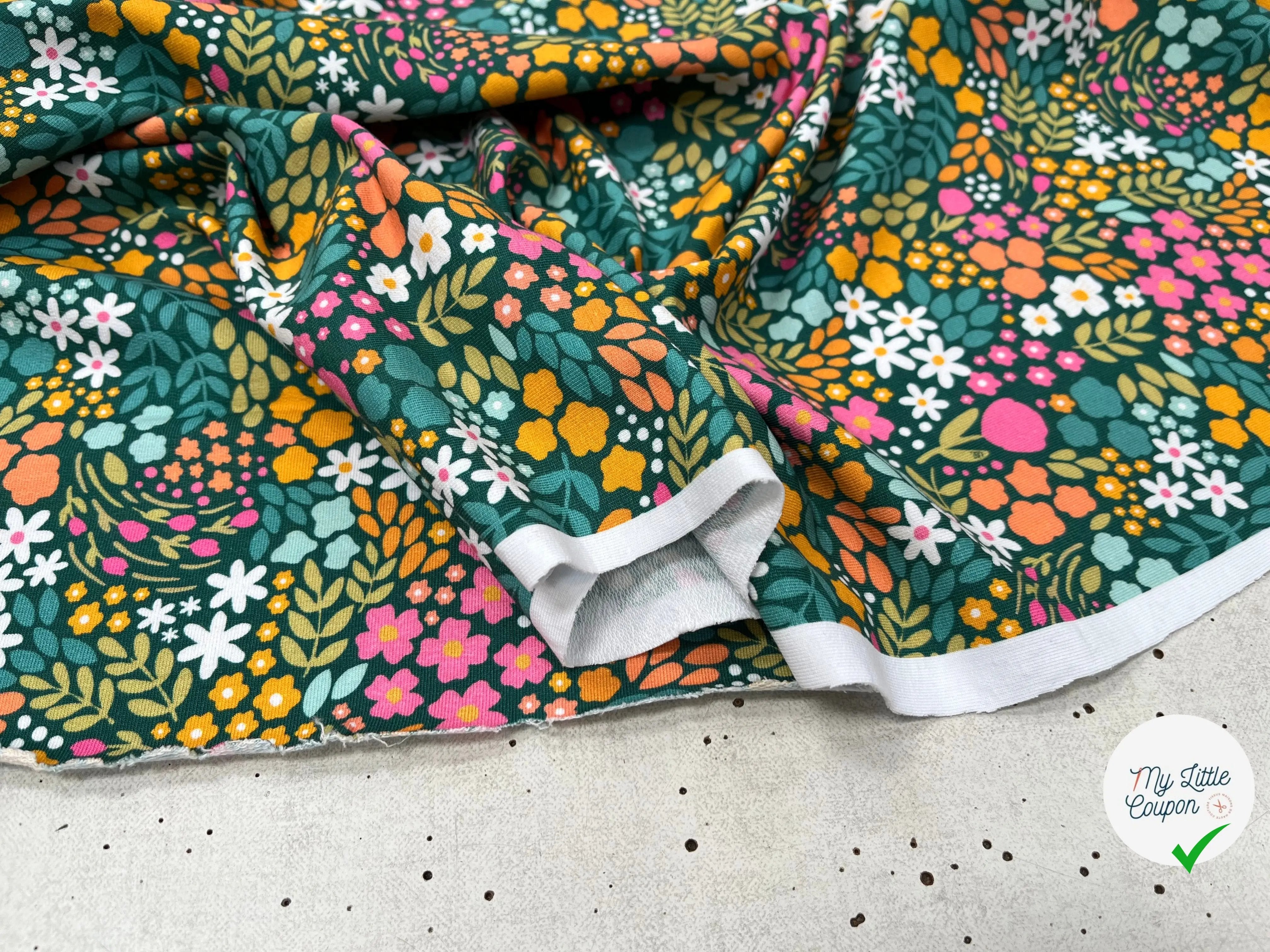 FRENCH TERRY FLEURI COTON MUTILCOLORE - My Little Coupon