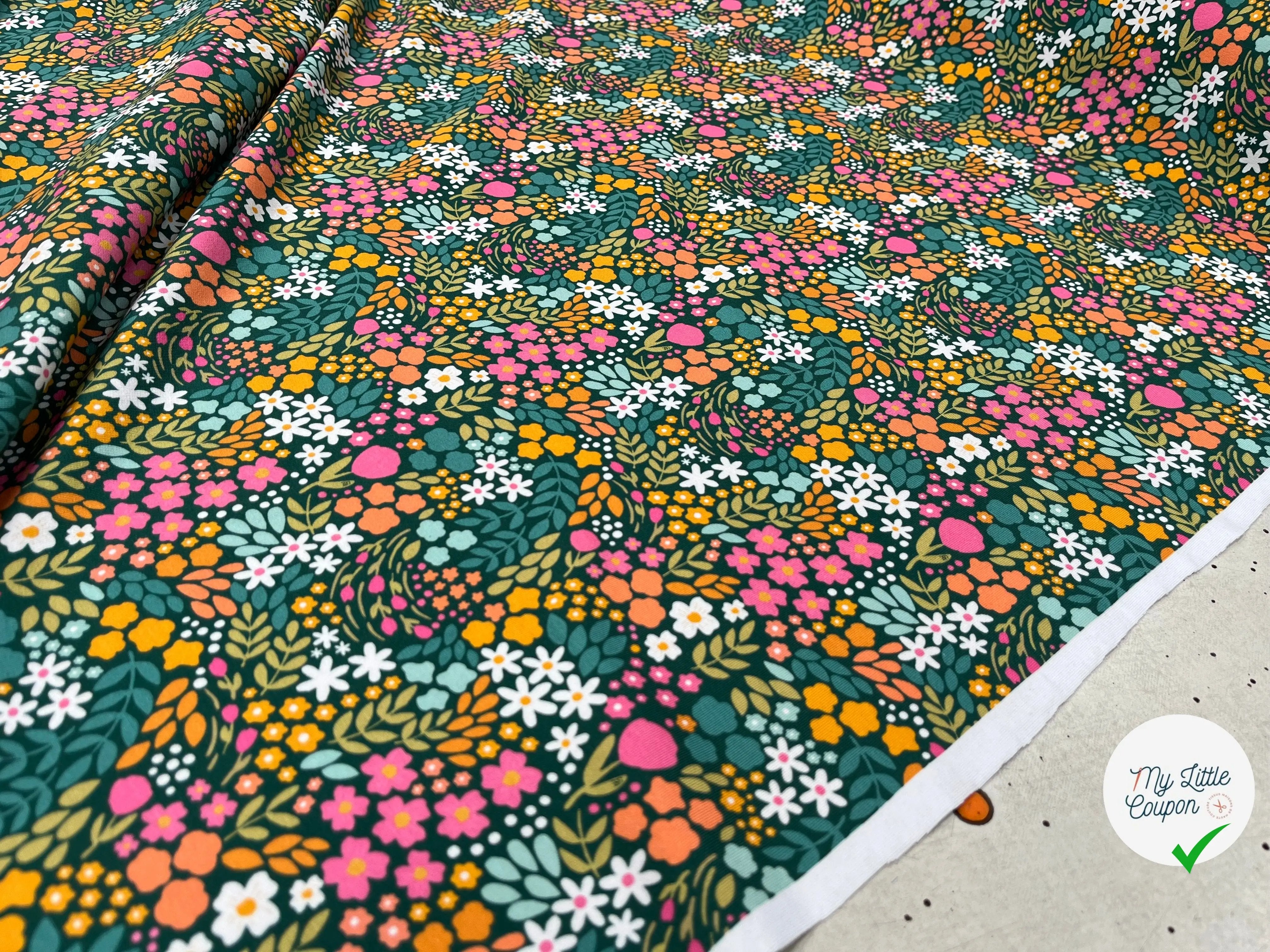 FRENCH TERRY FLEURI COTON MUTILCOLORE - My Little Coupon