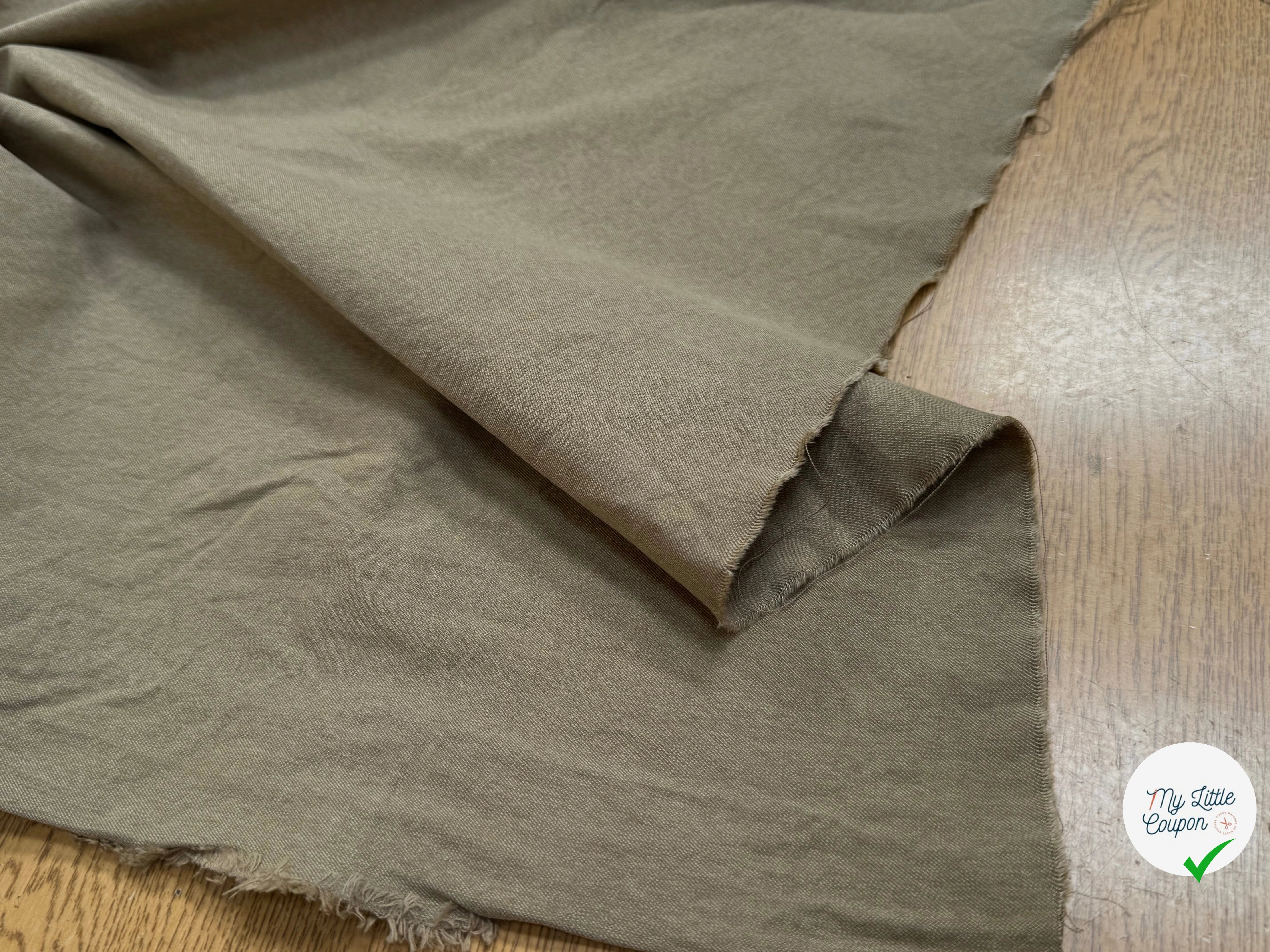 GABARDINE 100% COTON SABLÉE ESPRIT DENIM ULTRA BELLE BEIGE TAUPE - My Little Coupon