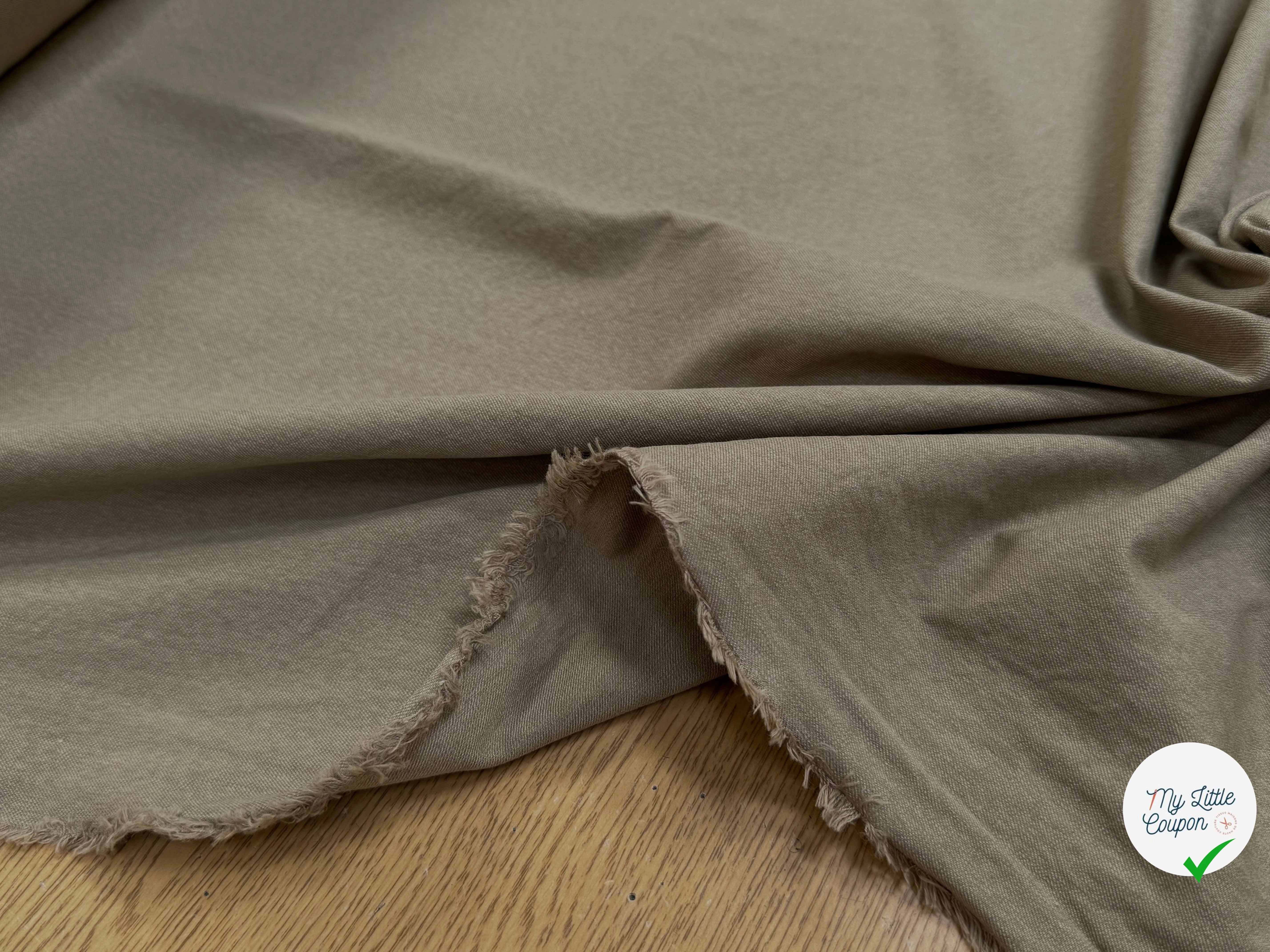 GABARDINE 100% COTON SABLÉE ESPRIT DENIM ULTRA BELLE BEIGE TAUPE - My Little Coupon