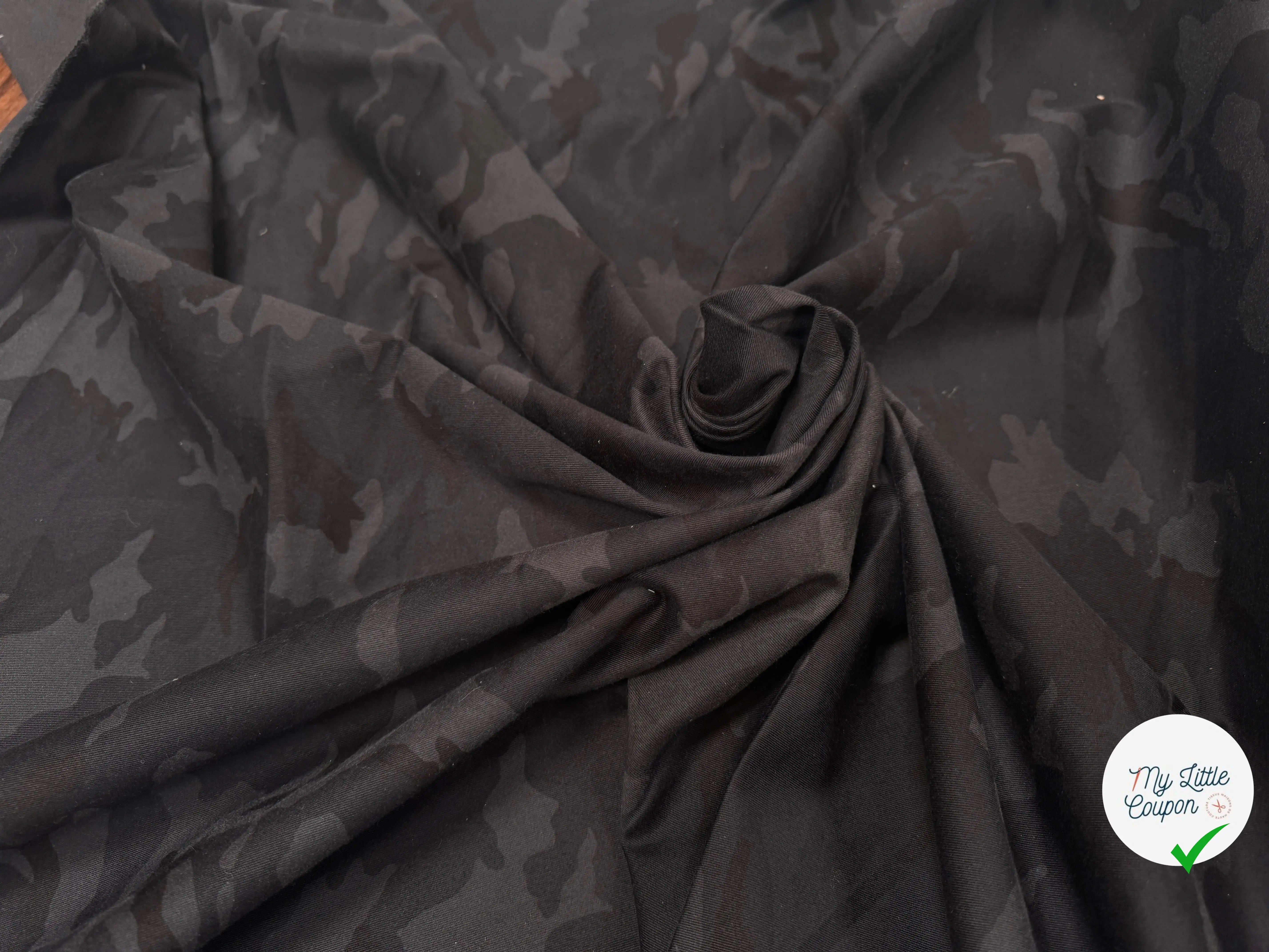 GABARDINE ARMY NOIR GRIS STRETCH - My Little Coupon