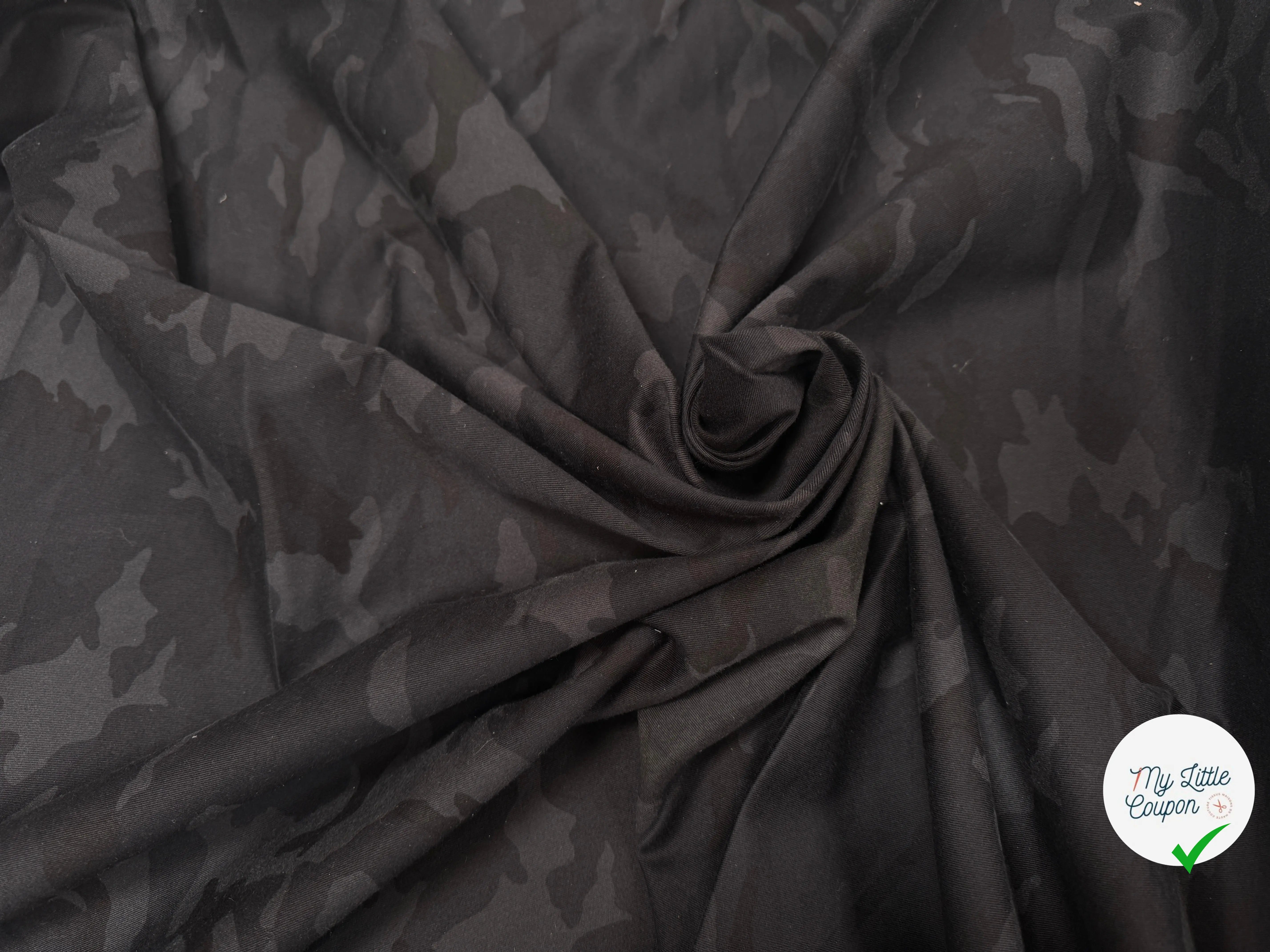 GABARDINE ARMY NOIR GRIS STRETCH - My Little Coupon