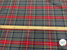 Gabardine écossaise tartan fond gris, gros plan