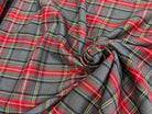 GABARDINE CARREAUX ÉCOSSAIS FOND GRIS - My Little Coupon