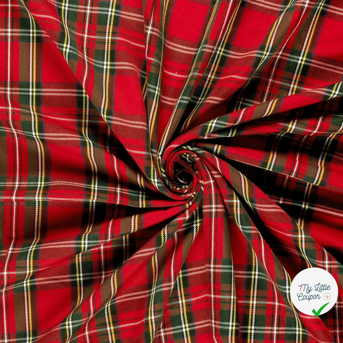 Gabardine carreaux écossais rouge