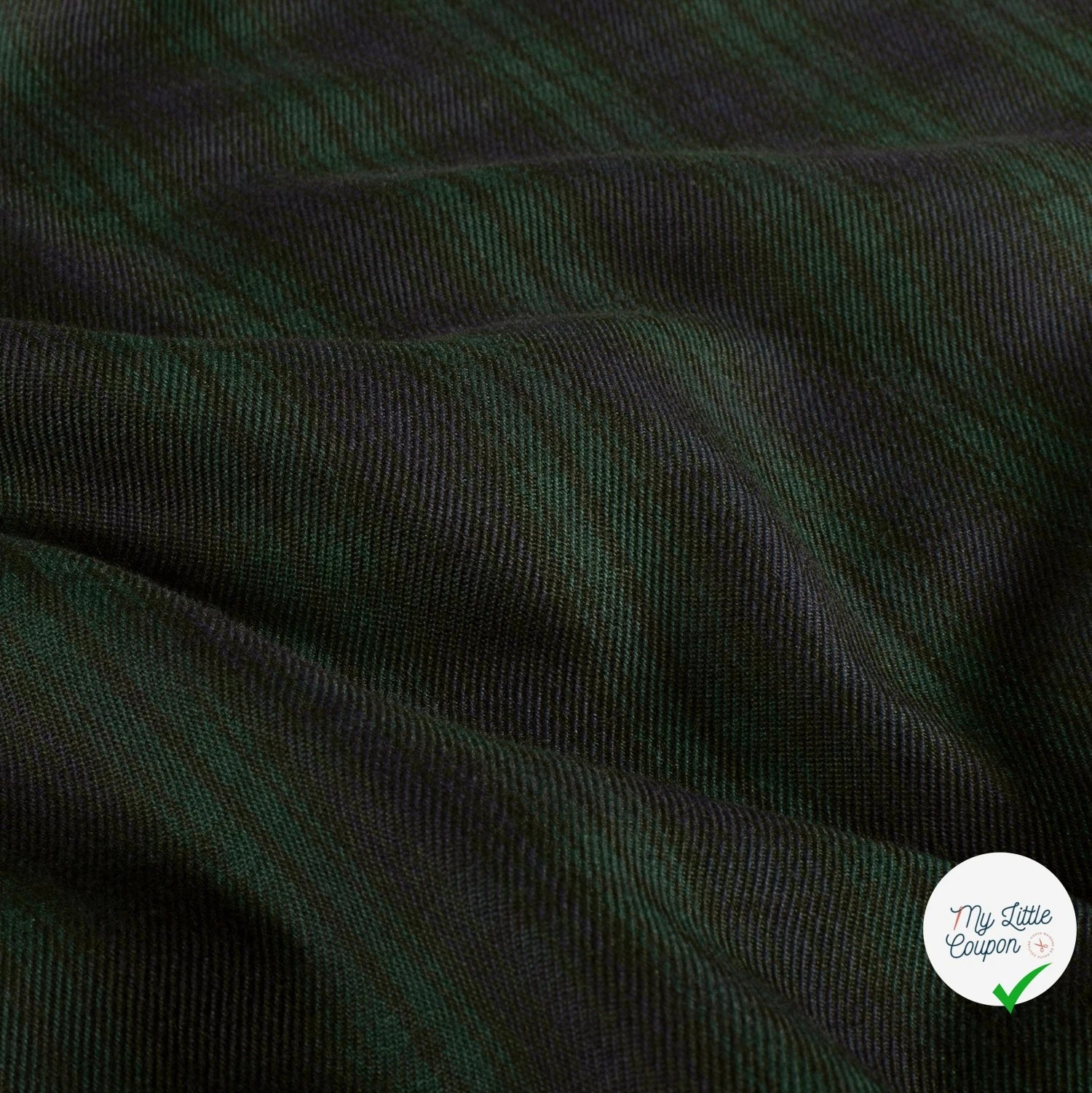 Gabardine carreaux écossais vert foncé