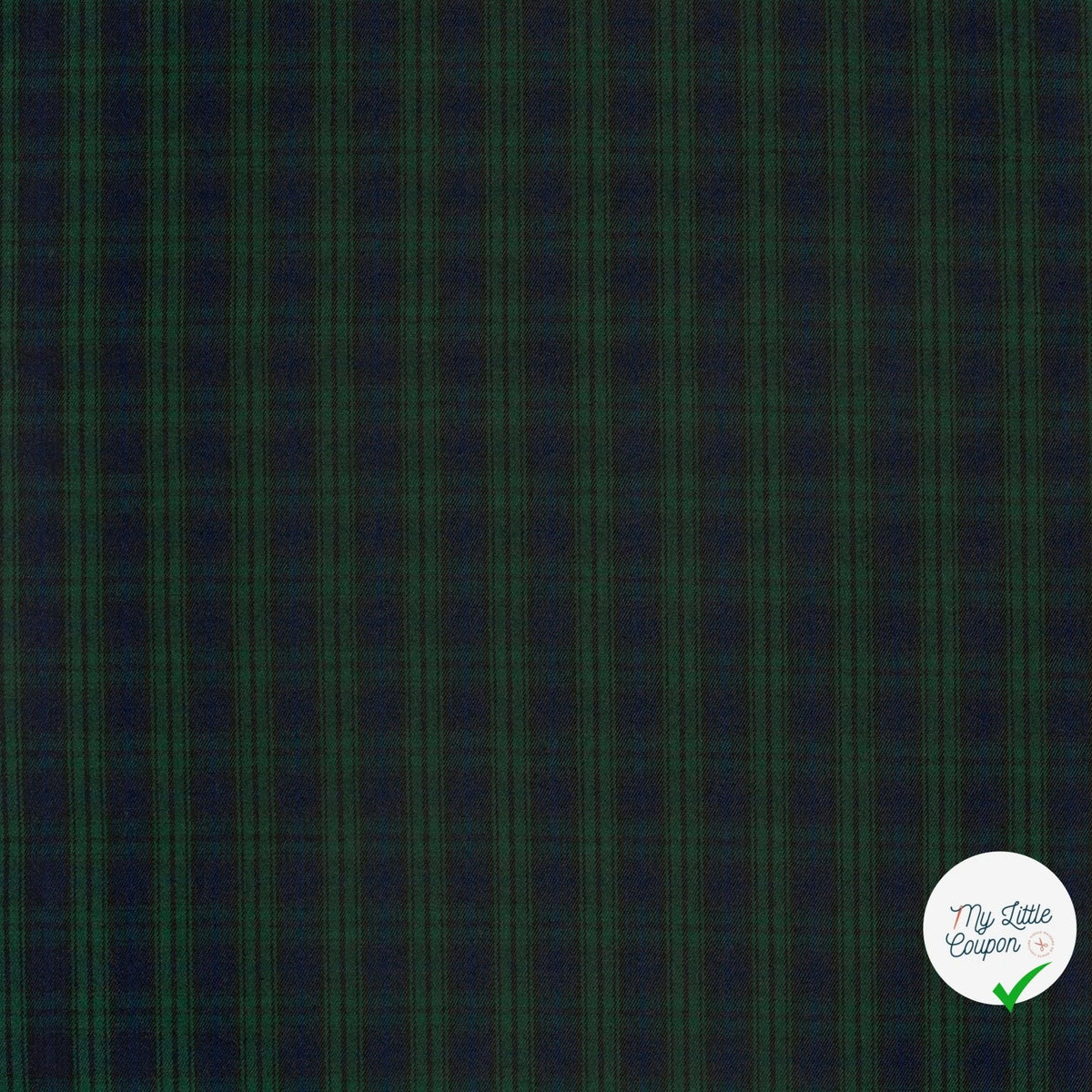 Gabardine carreaux écossais vert foncé