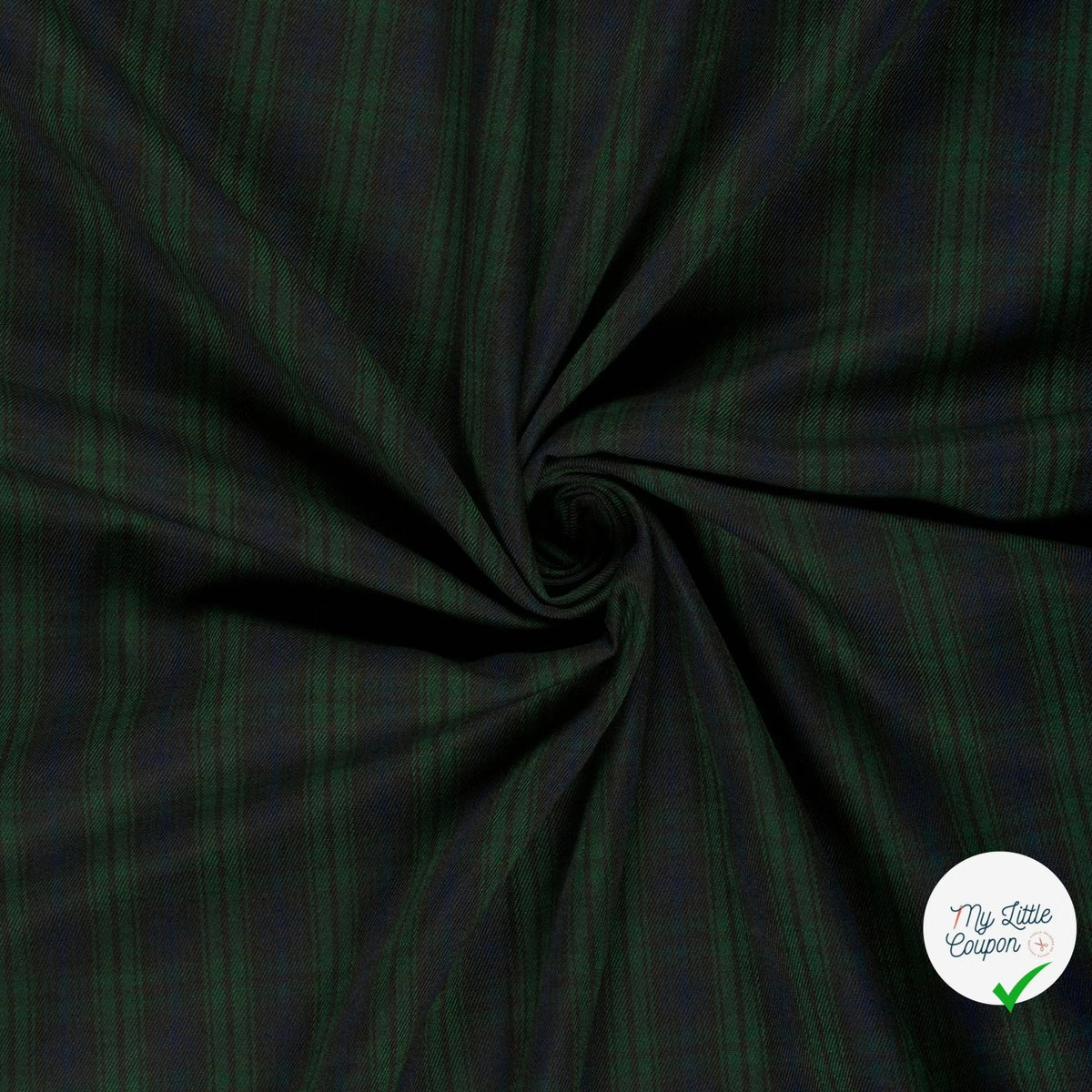 Gabardine carreaux écossais vert foncé