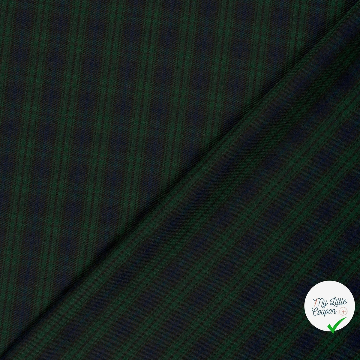 Gabardine carreaux écossais vert foncé