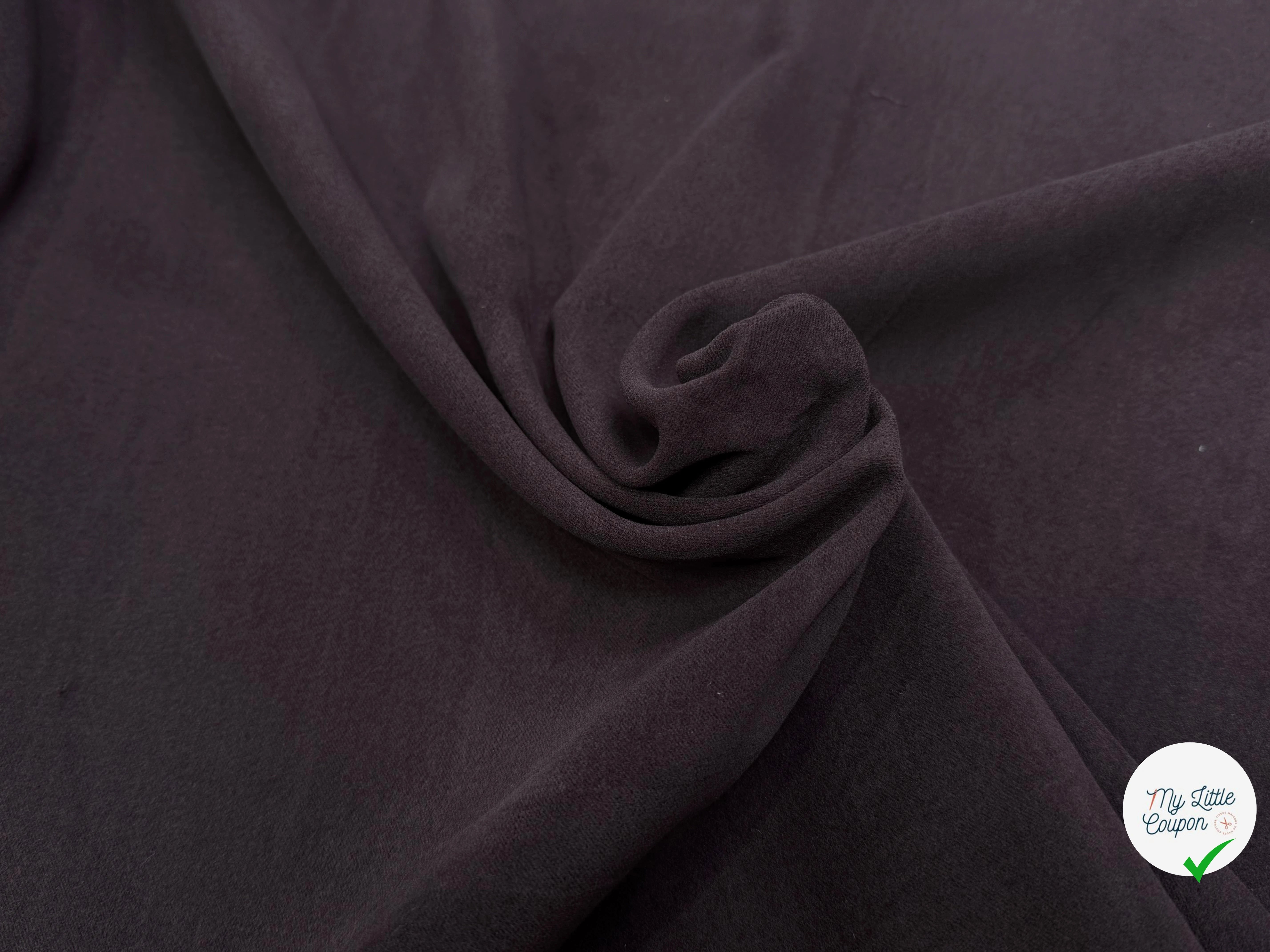 GABARDINE CHOCOLAT PRUNE COTON GRATTÉ - My Little Coupon