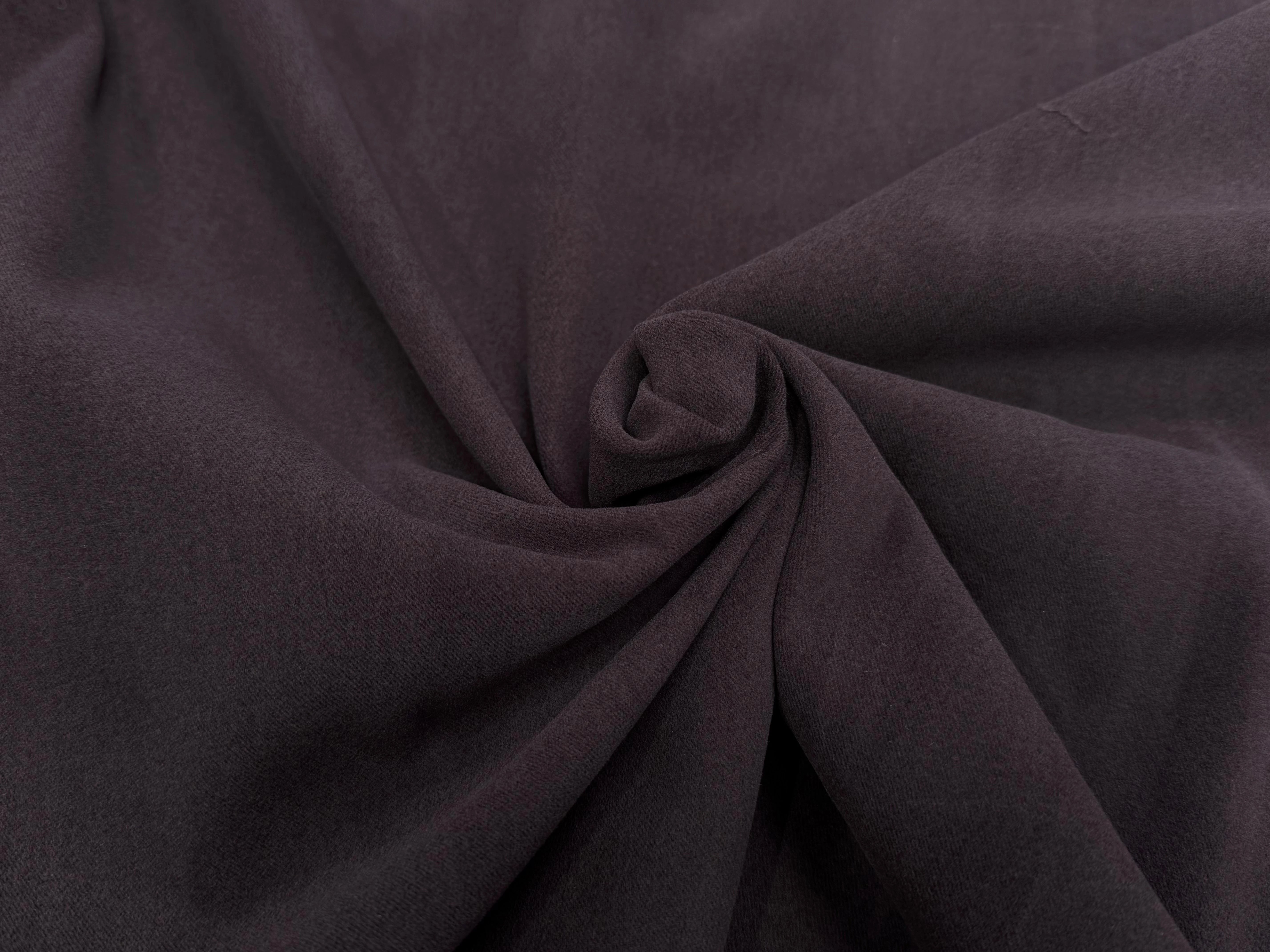 GABARDINE CHOCOLAT PRUNE COTON GRATTÉ - My Little Coupon