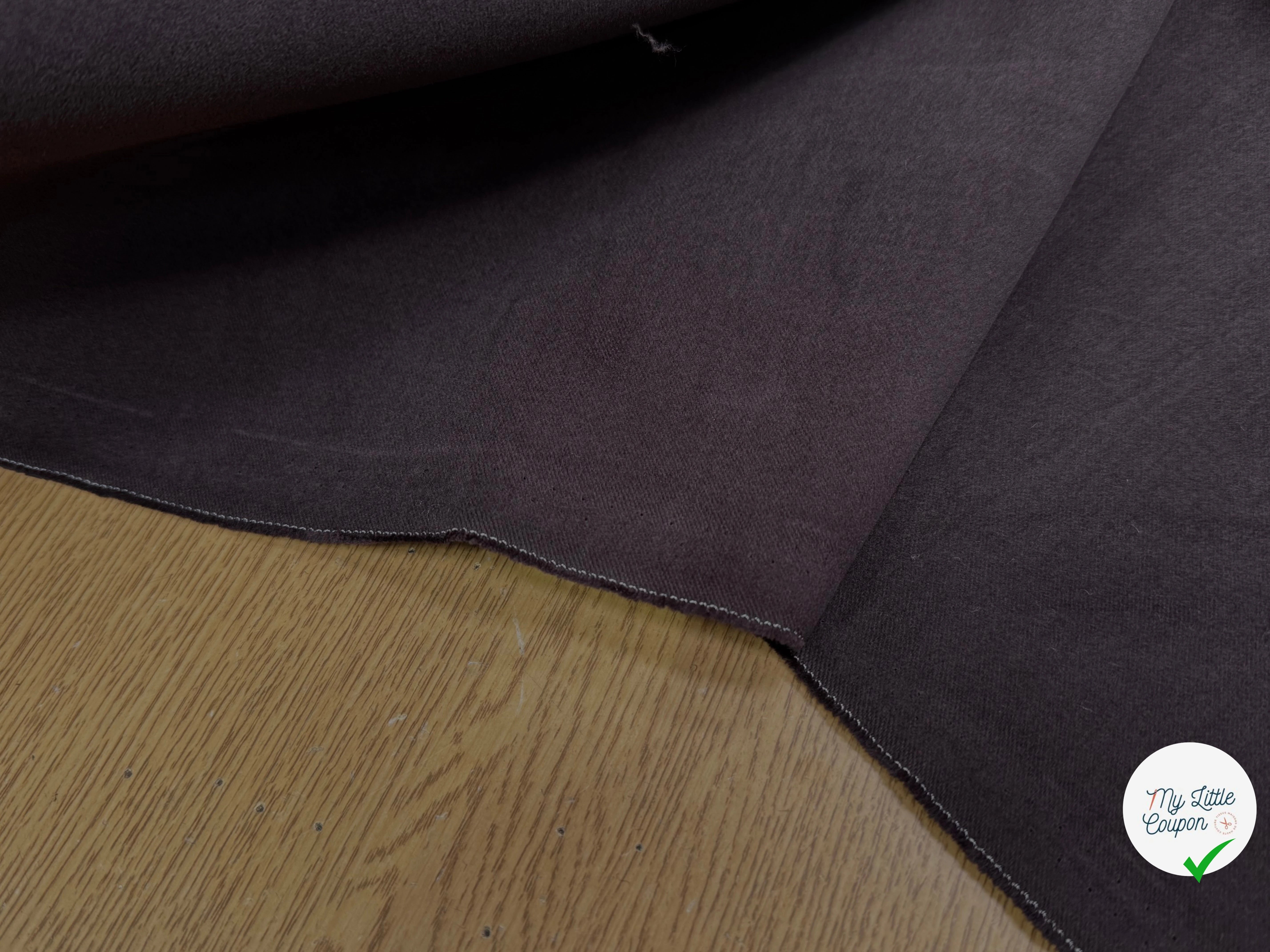 GABARDINE CHOCOLAT PRUNE COTON GRATTÉ - My Little Coupon