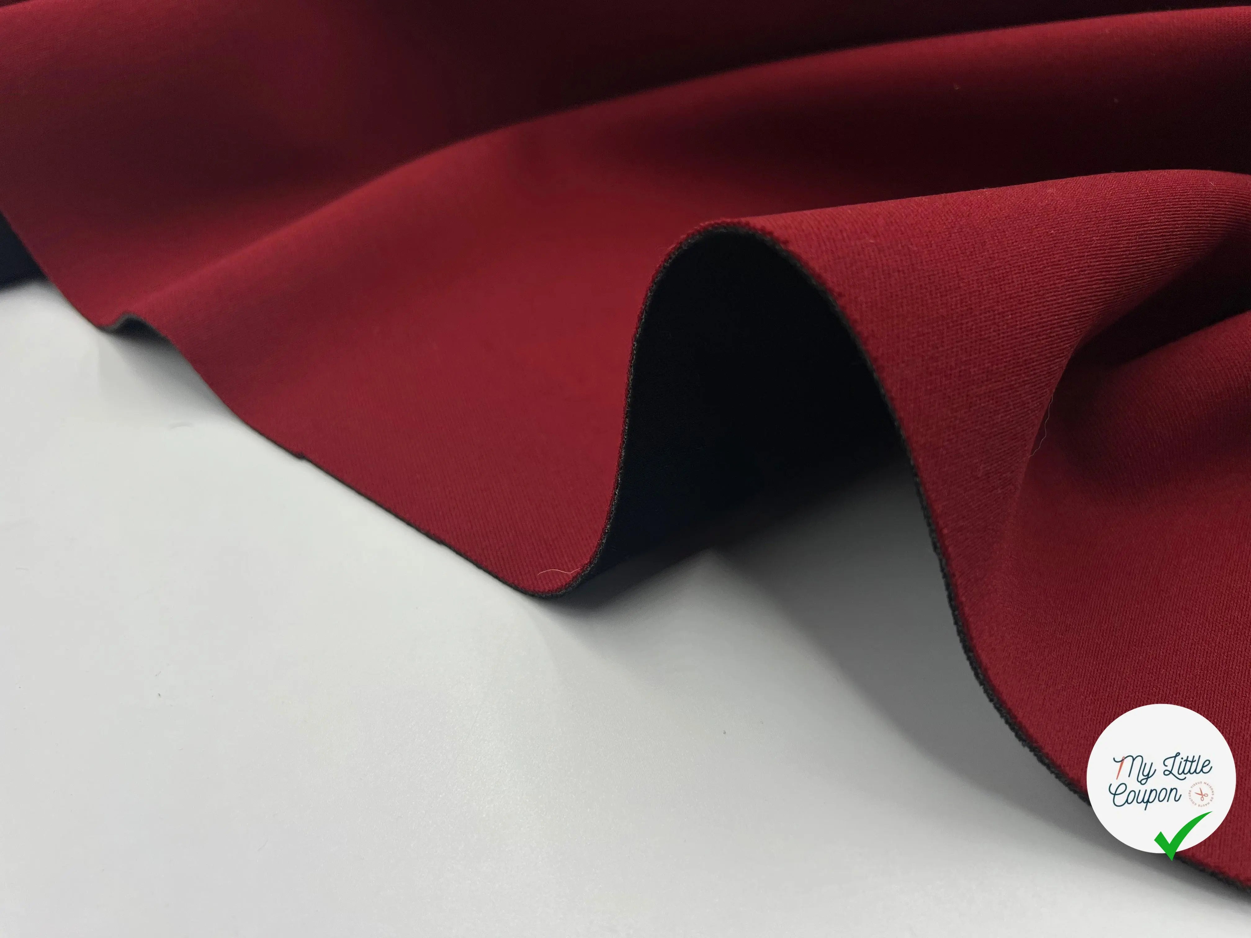 GABARDINE CONTRECOLLÉ REVERSIBLE NOIRE ET ROUGE - My Little Coupon - tissu - coudre