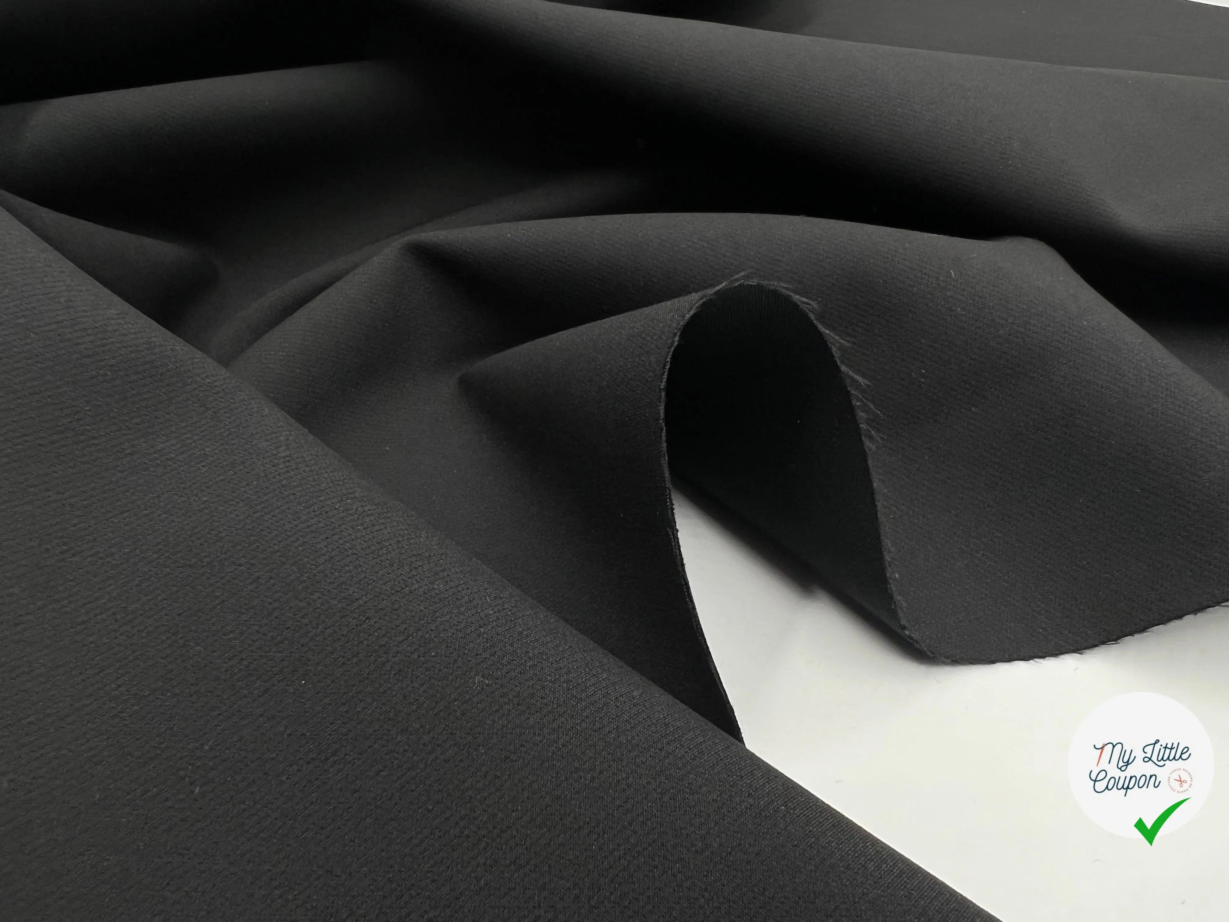 GABARDINE CONTRECOLLÉE NOIRE - My Little Coupon - tissu - coudre